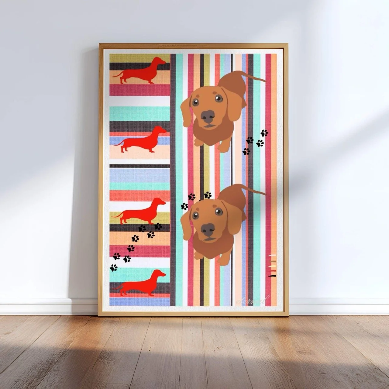 Dachshund Sausage Dog Wall Art Print - Sydney Artist, Eternal Art Prints - Eternal Art & Design