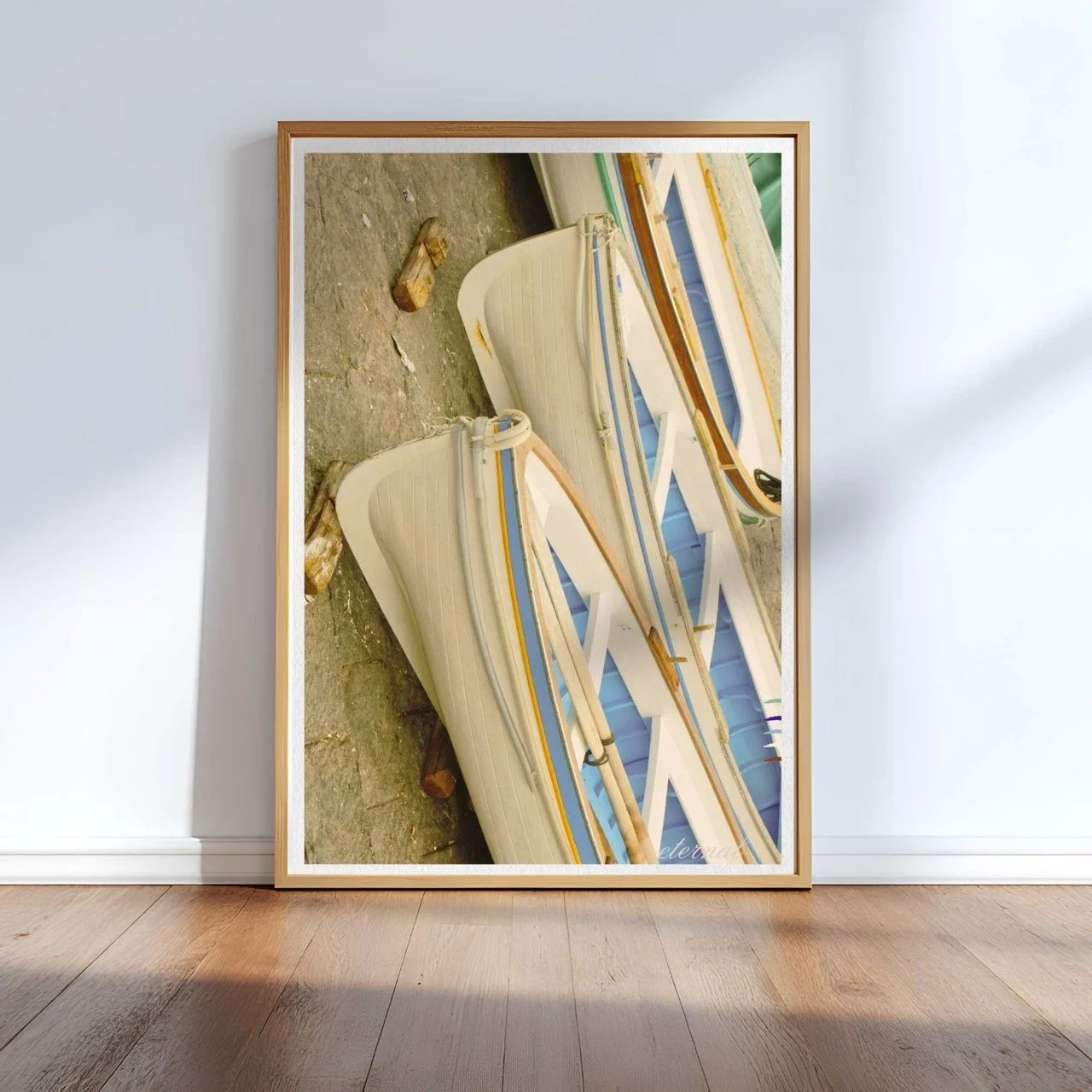 Nautical White & Blue Boats Wall Art Print, Etrenal Art Prints - Eternal Art & Design