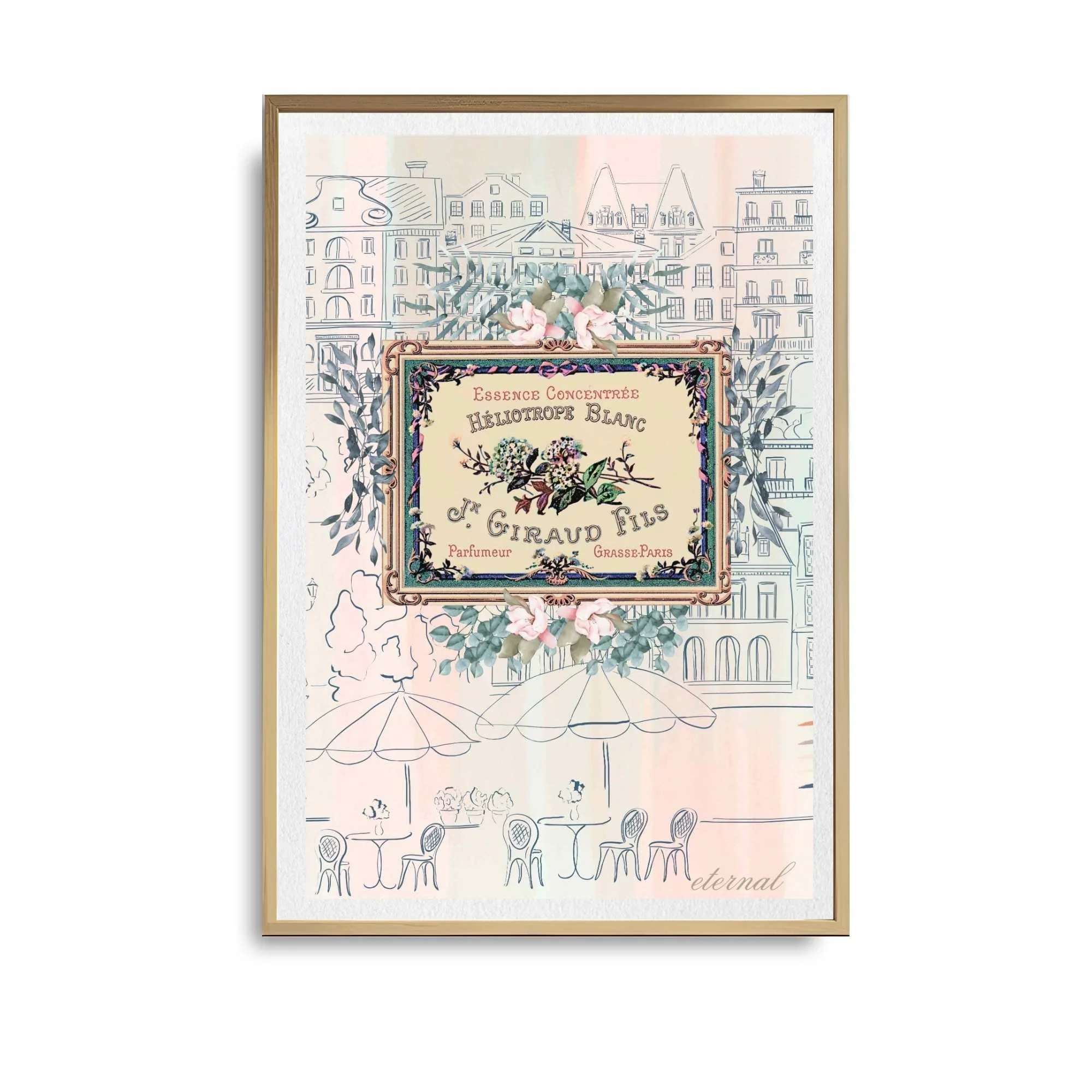 Parisian Cityscape Botanical Print - Special Edition Wall Art Eternal Art Prints - Eternal Art & Design