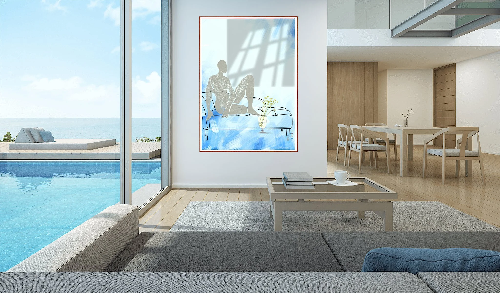 Serene Female Nude Reclining Art Print, Sydney Artist - Eternal Art & Design - Eternal Art & Design