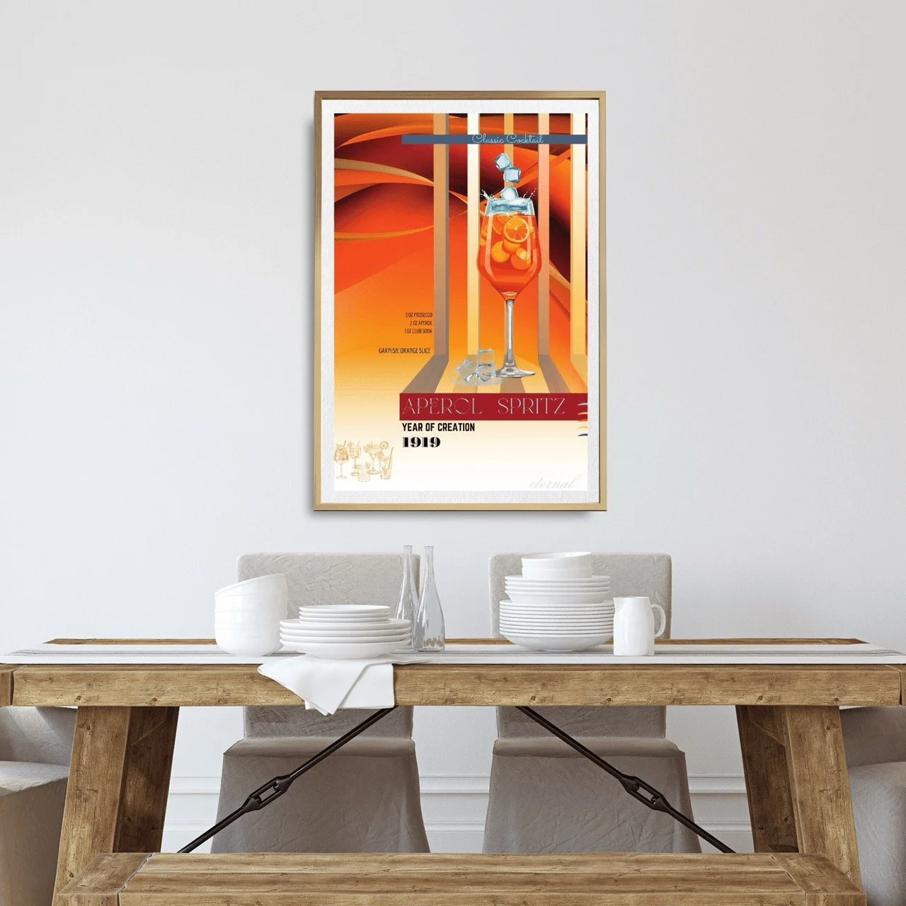 Aperol Spritz Retro Cocktail Culture Wall Art Print, Eternal Art Prints - Eternal Art & Design