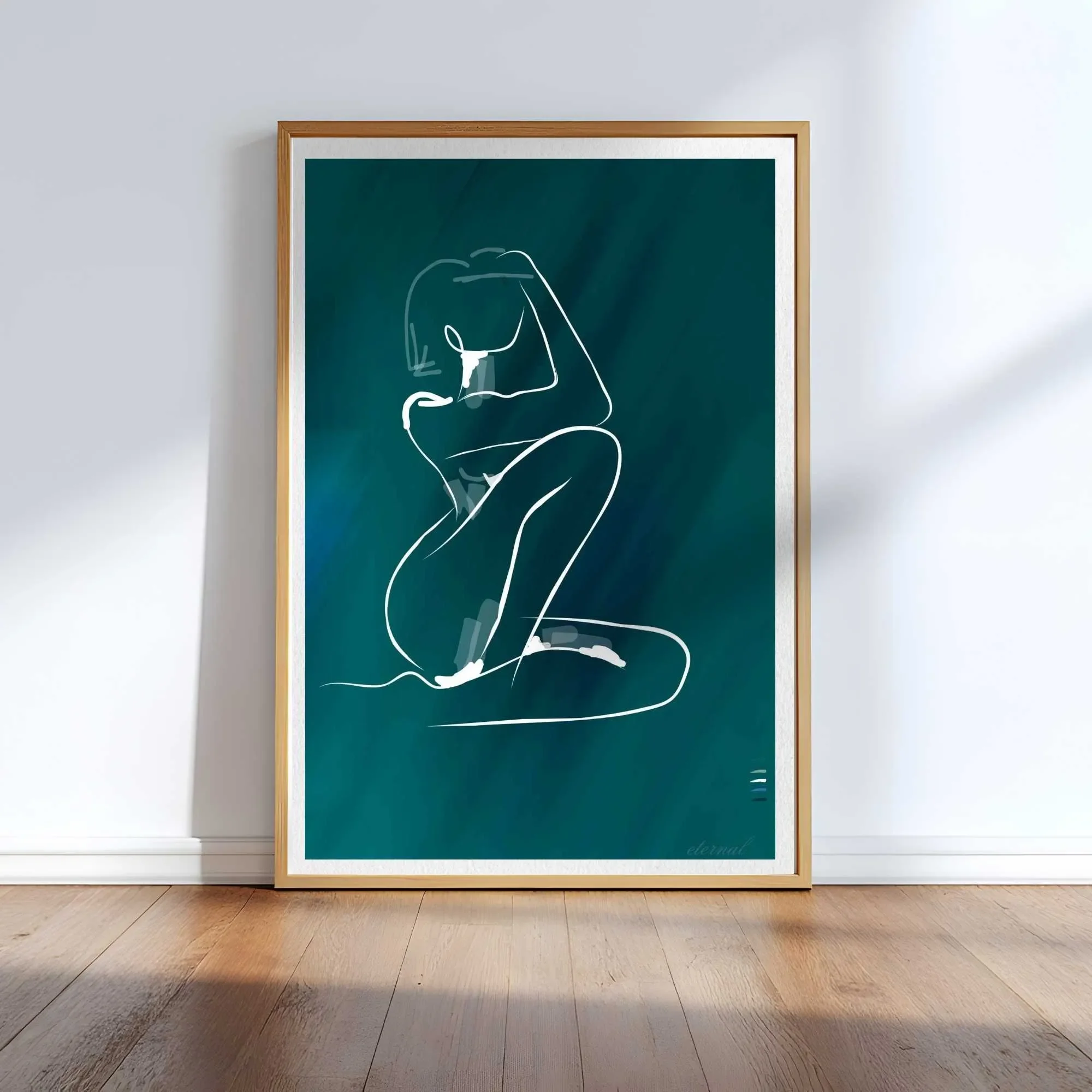 Female Figure Nude Line Drawing Wall Art Print, Sydney Artist - Eternal Art Prints