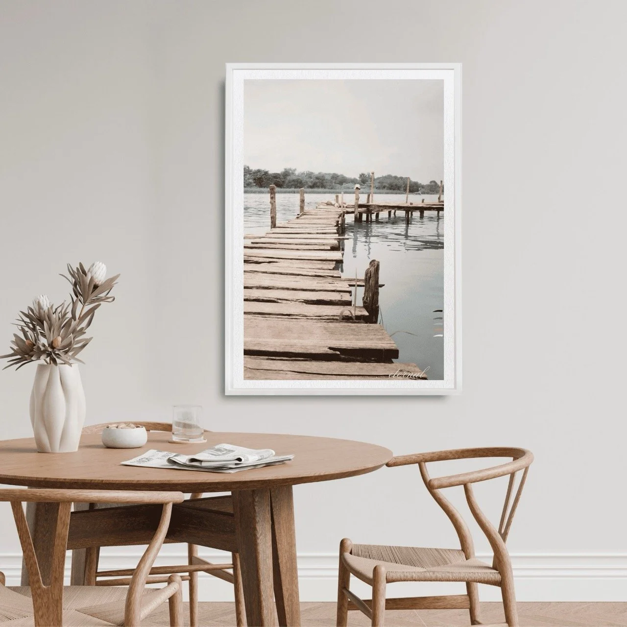 Tranquil Wooden Walkway over Water Wall Art Print, Eternal Art Prints - Eternal Art & Design