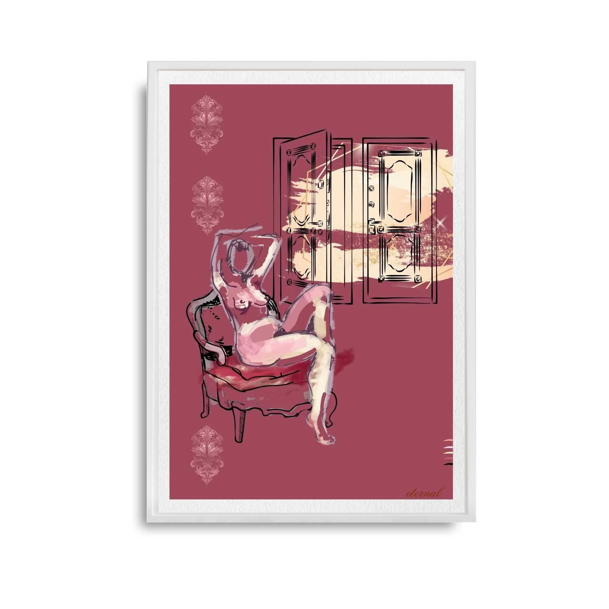 Female Figure Nude Tranquil Seated Art Print, Sydney Artist - Eternal Art Prints - Eternal Art & Design