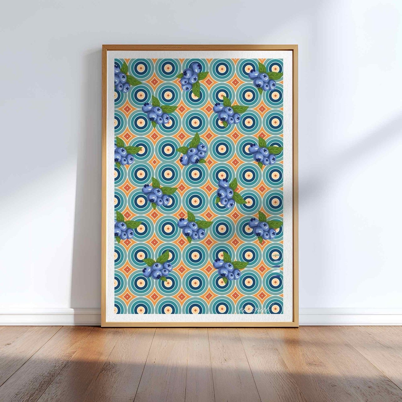 Blueberry Burst Retro Wall Art Print, Eternal Art Prints - Eternal Art & Design