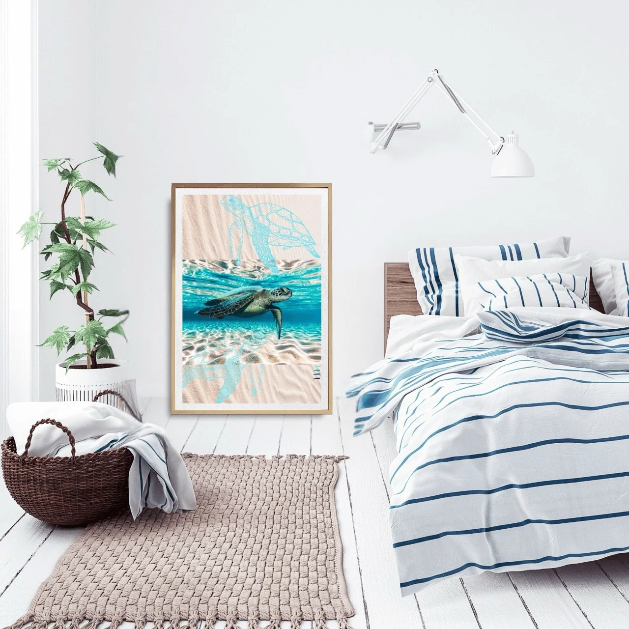 Water Turtles Modern Coastal Wall Art Print - Sydney Artist, Eternal Art Print - Eternal Art & Design