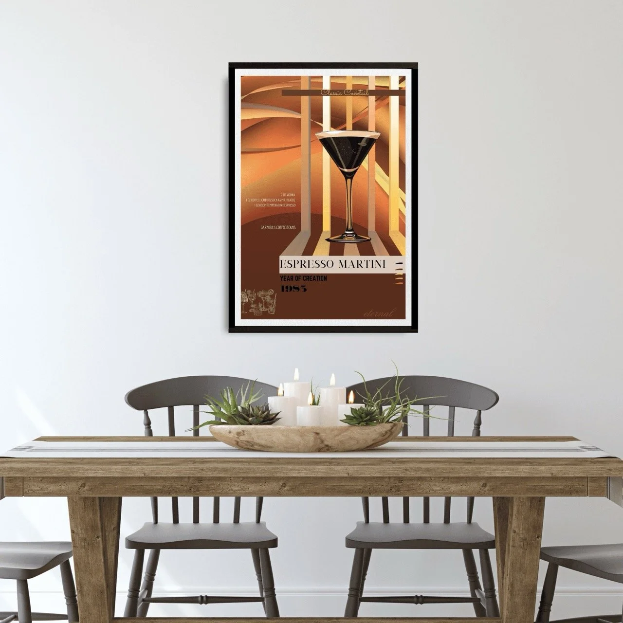 Espresso Martini Retro Cocktail Culture Wall Art Print, Eternal Art Prints - Eternal Art & Design