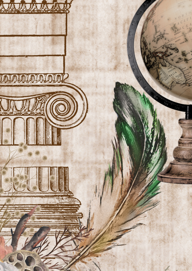 Vintage Architecture & Botanical Feather Print - Special Edition Wall Art Eternal Art & Design - Eternal Art & Design