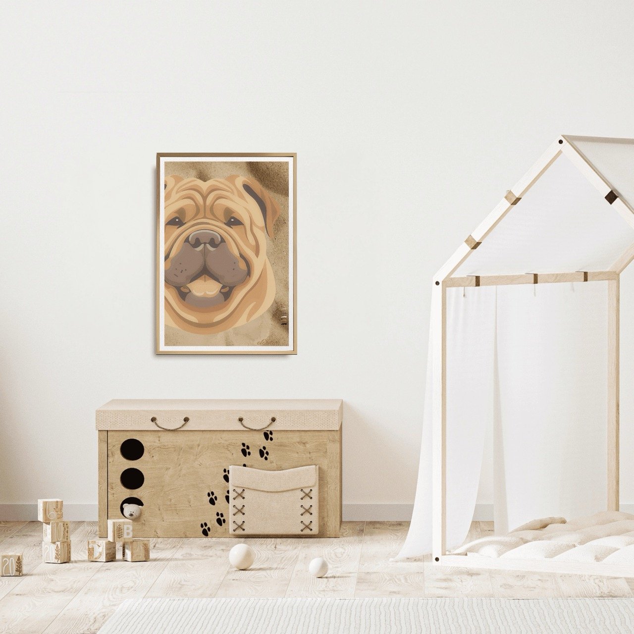 Shar Pei Wall Art Print - Sydney Artist, Eternal Art Prints - Eternal Art & Design