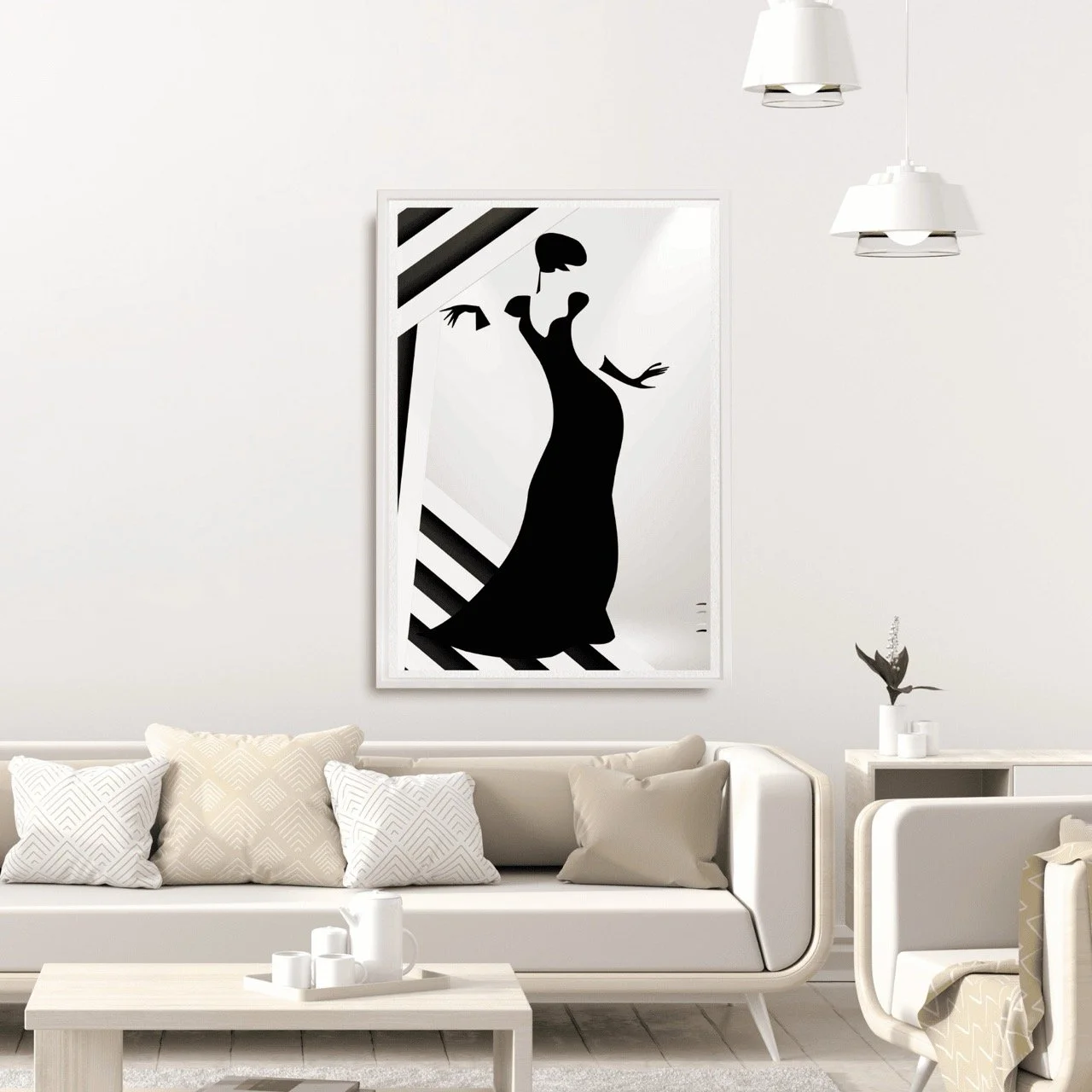 Fashion Female Silhouette with Gloves Art Print - Sydney Artist, Eternal Art Prints - Eternal Art & Design