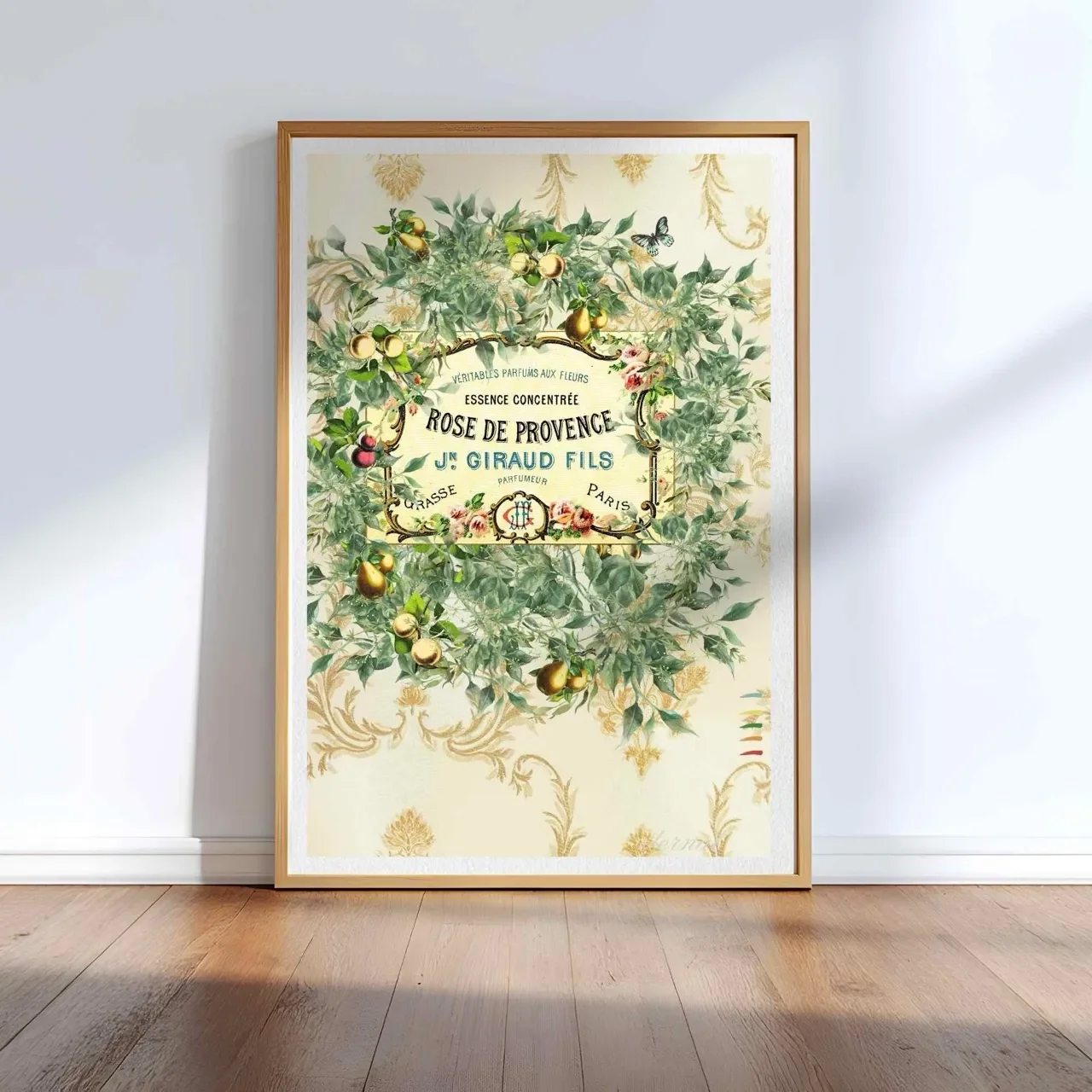 oak framed yellow florals print I10070 Large cnr_converted.webp