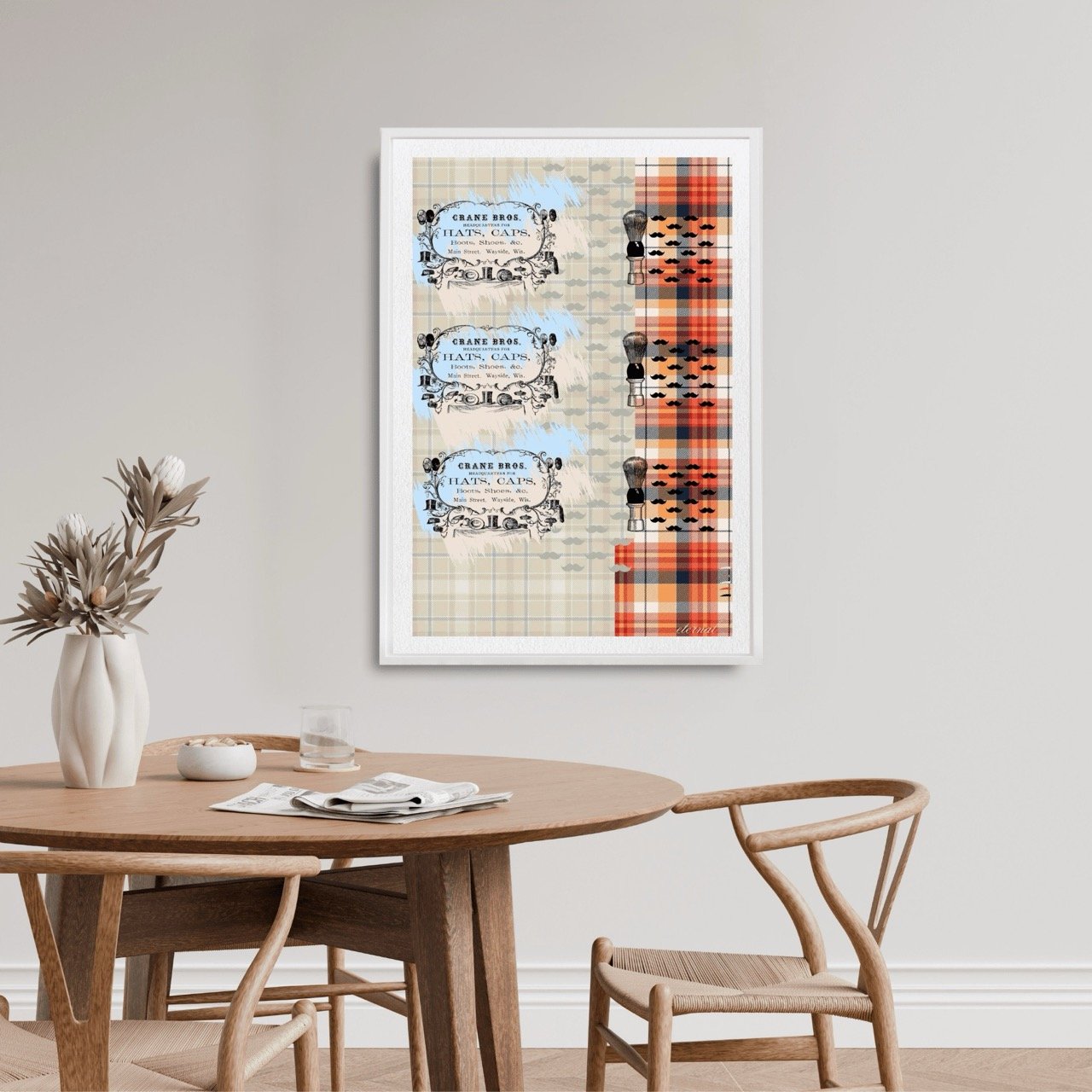 Retro-inspired Top Hat & Moustache Print - Sydney Artist, Eternal Art Prints - Eternal Art & Design