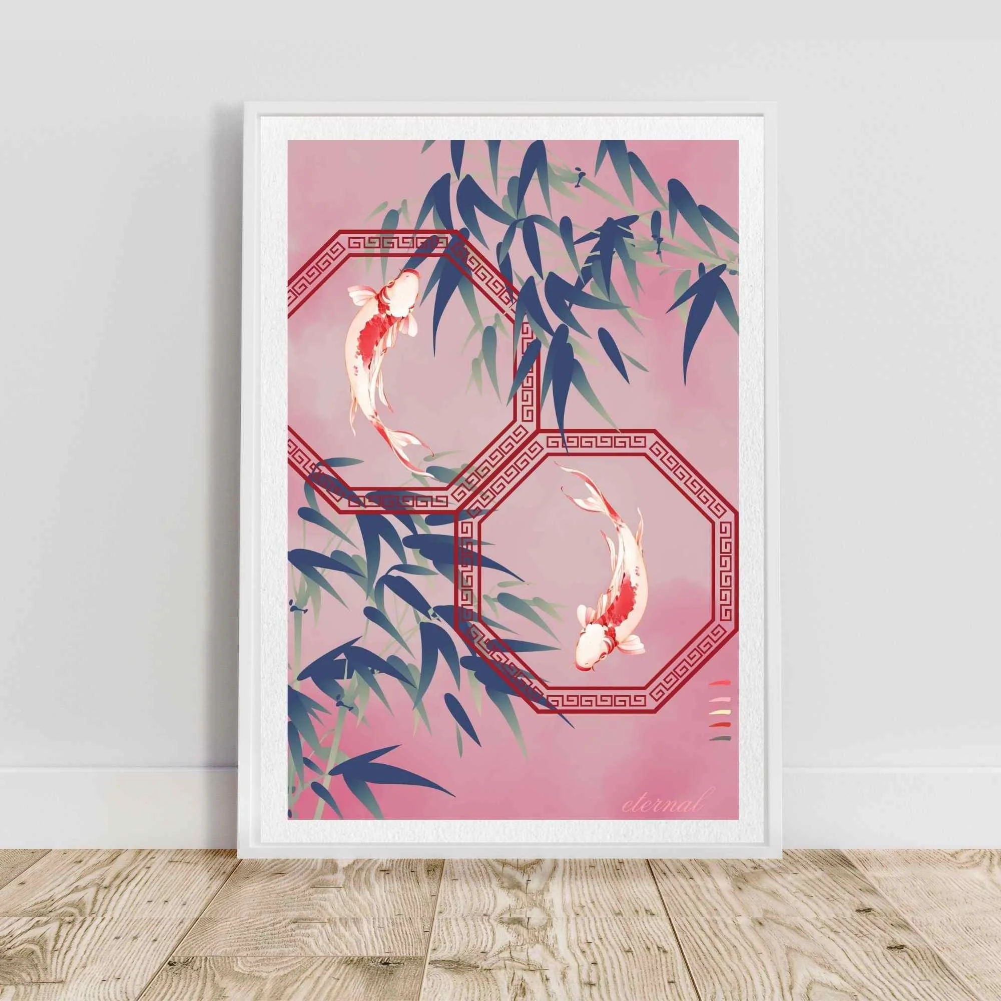 Koi and Bamboo Wall Art Print, Eternal Art Prints