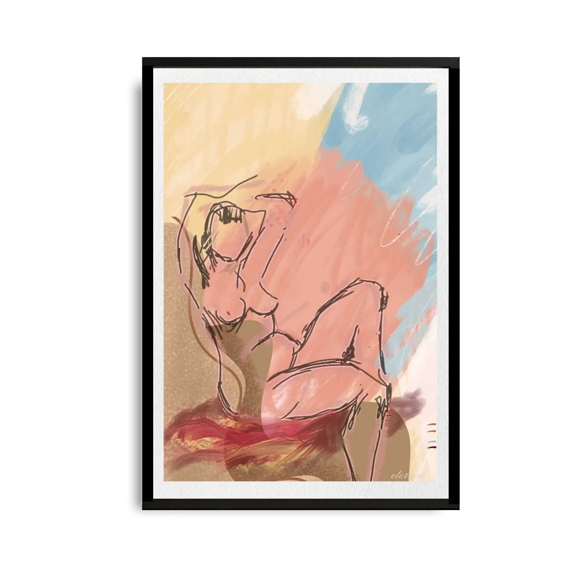 black framed figure print.  N10008 wht bg_converted.webp