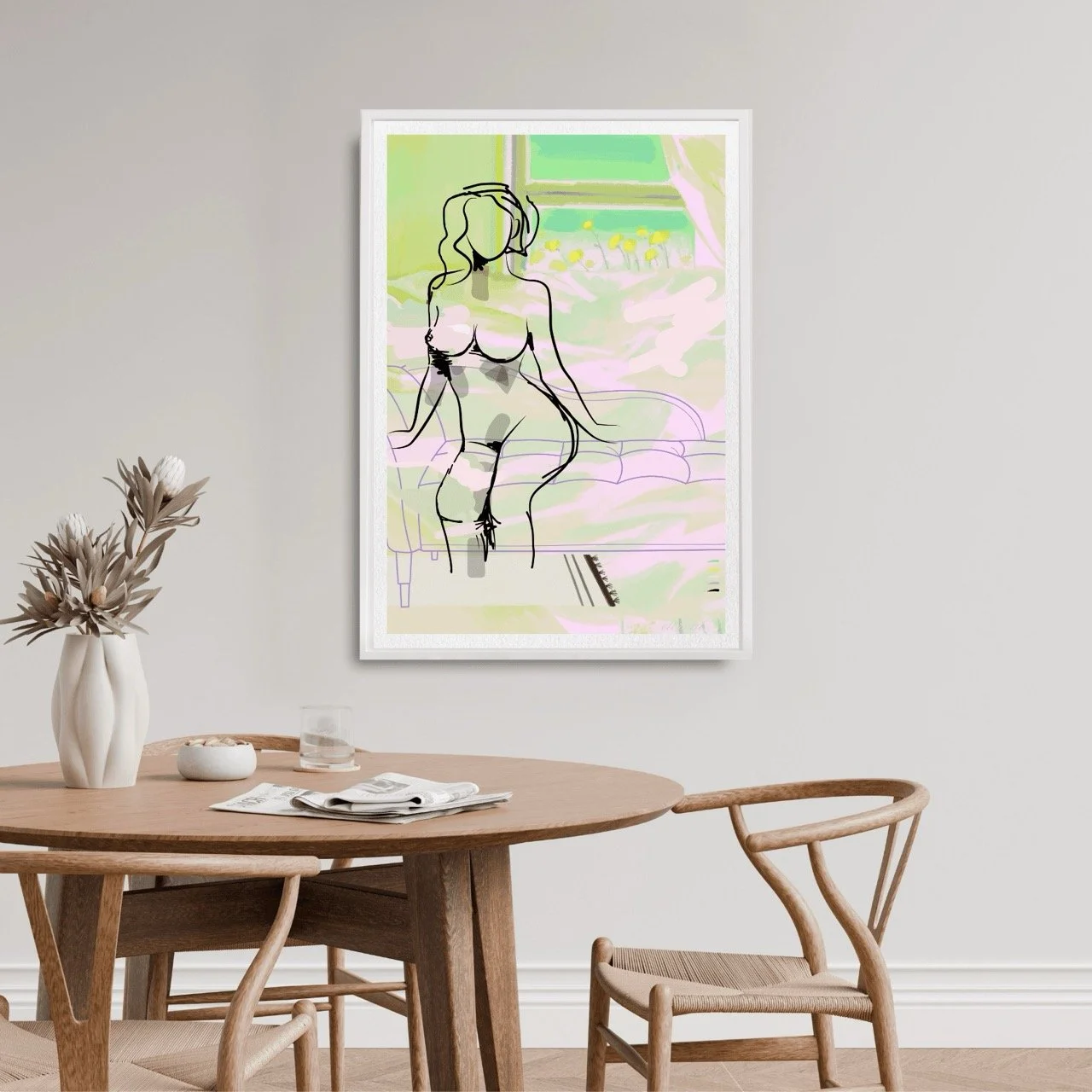 Female Figure Sketch with Chaise Art Print, Sydney Artist - Eternal Art Prints - Eternal Art & Design