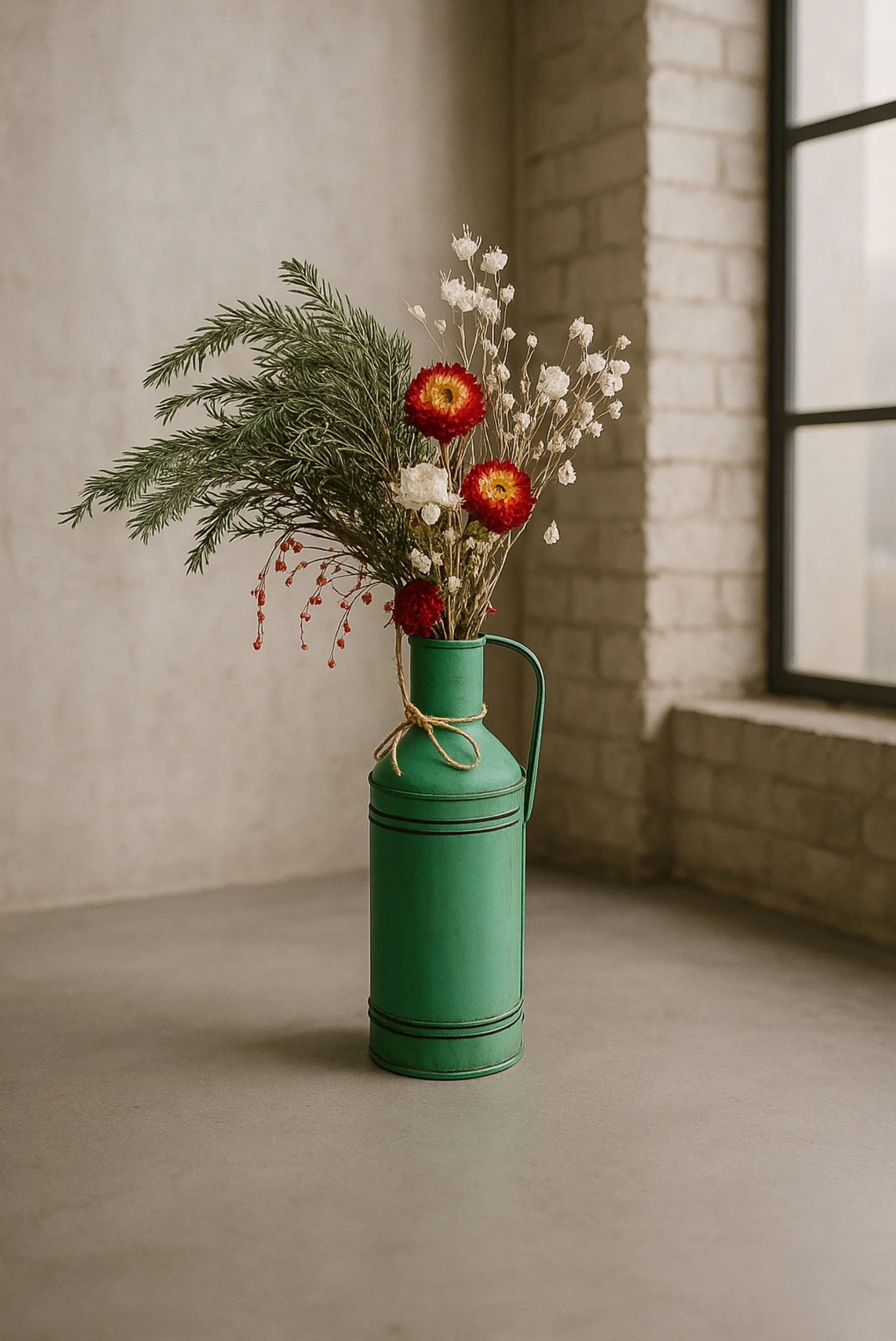 Signature Arrangement in Vintage Milk Jug - Eternal Stems. Handcrafted dried & preserved arrangement - Eternal Art & Design