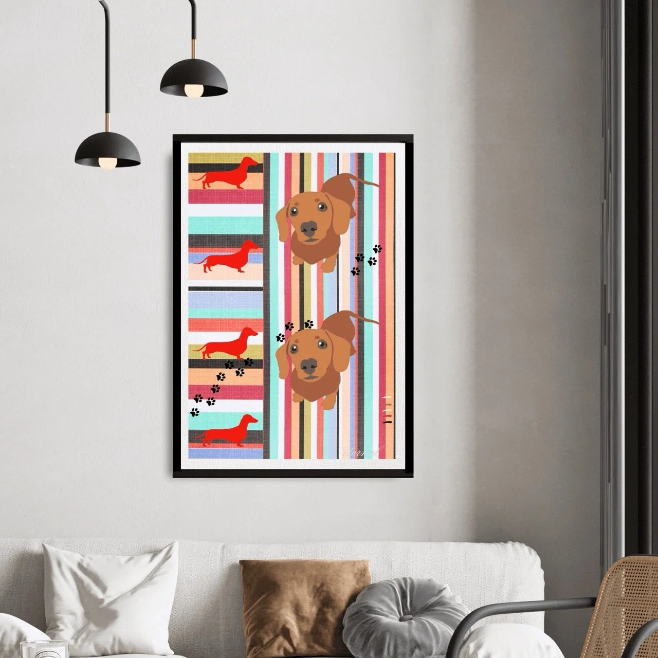 Dachshund Sausage Dog Wall Art Print - Sydney Artist, Eternal Art Prints - Eternal Art & Design