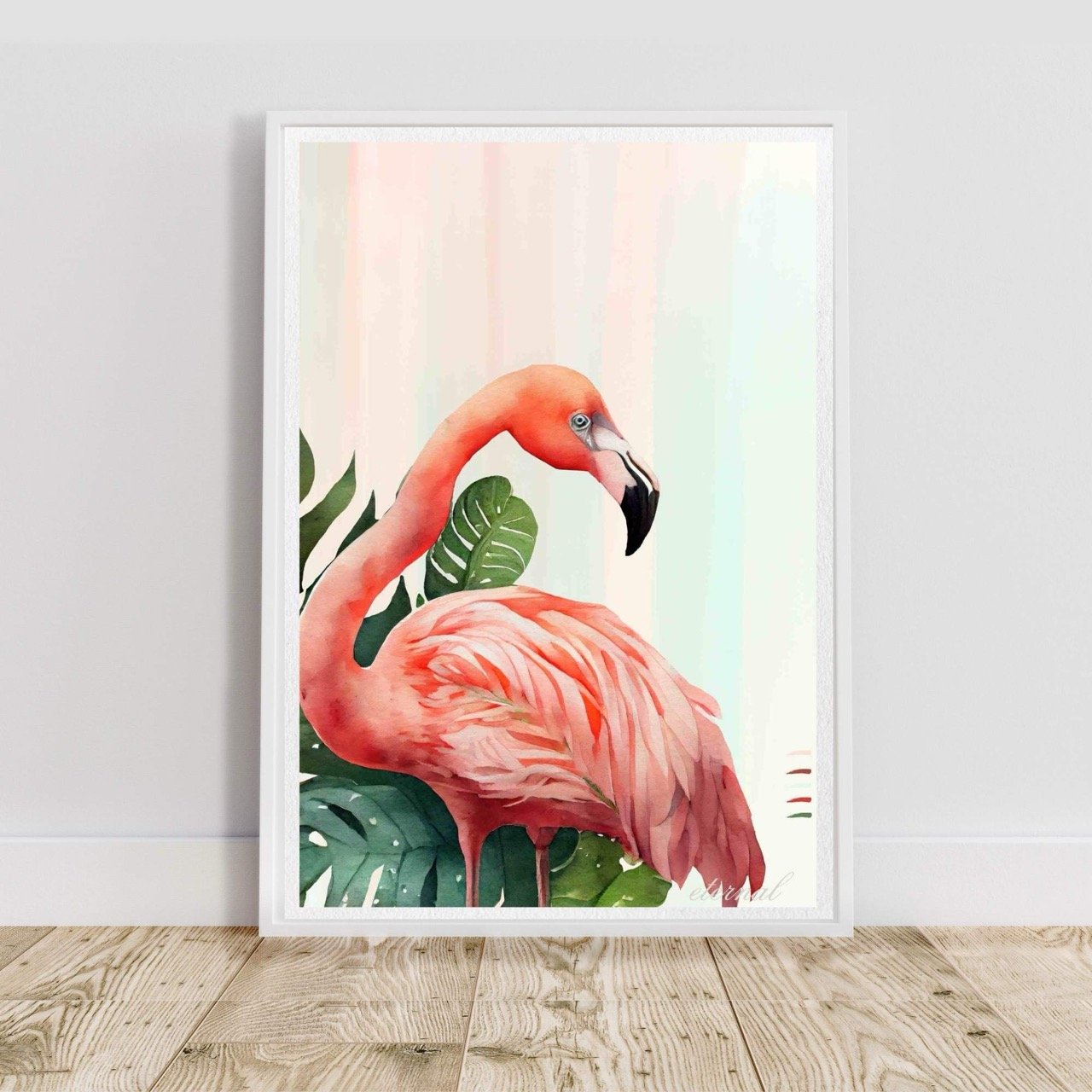 white framed flamingo print A10038 Large cnr.jpeg