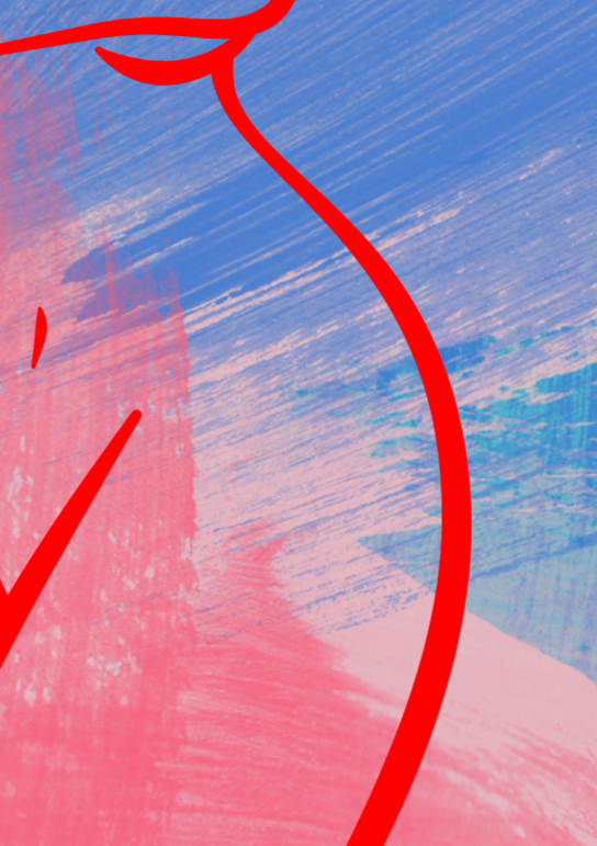 Nude Female Red Line Drawing Art Print, Sydney Artist - Eternal Art & Design - Eternal Art & Design