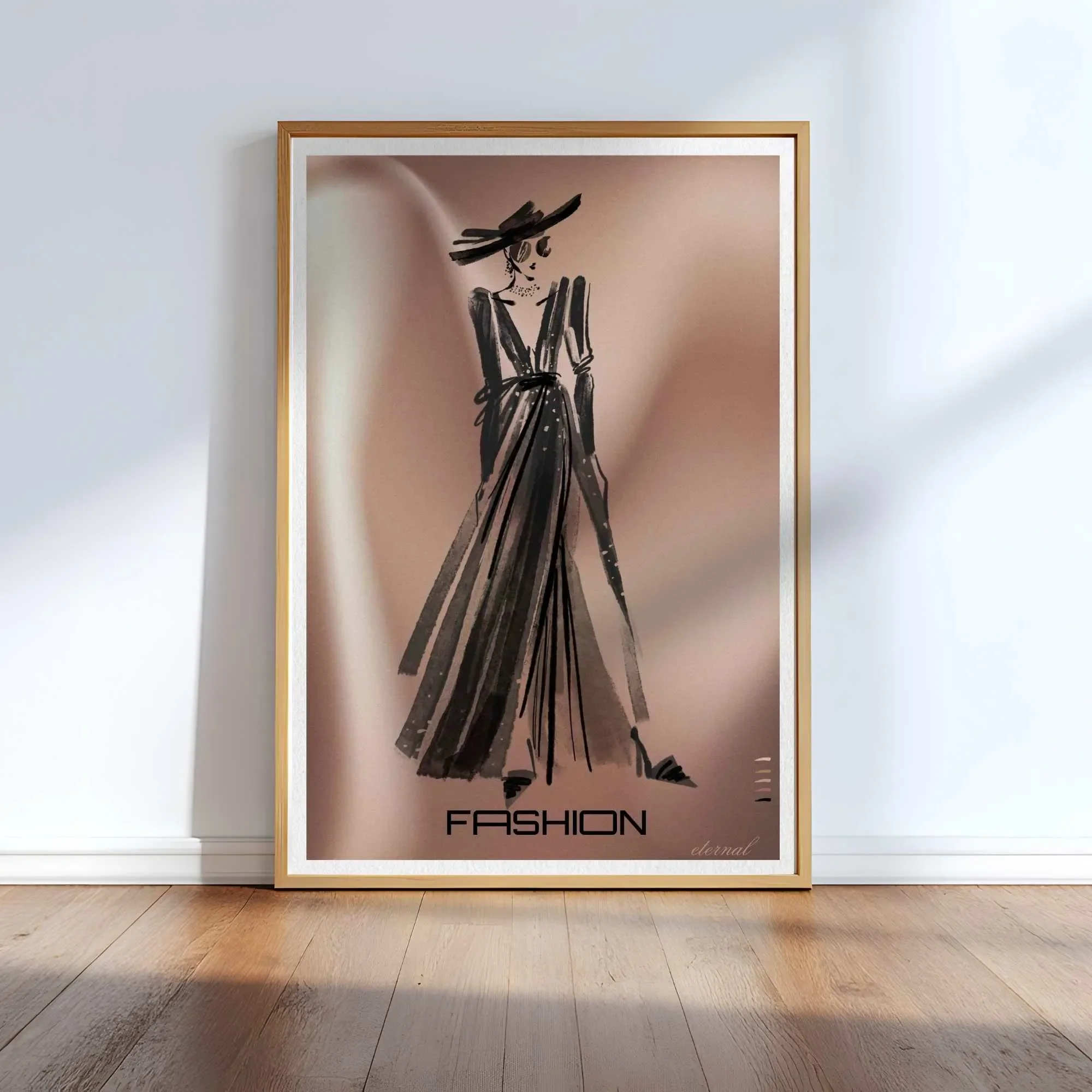 oak framed fashion print N10042 cnr_converted.webp