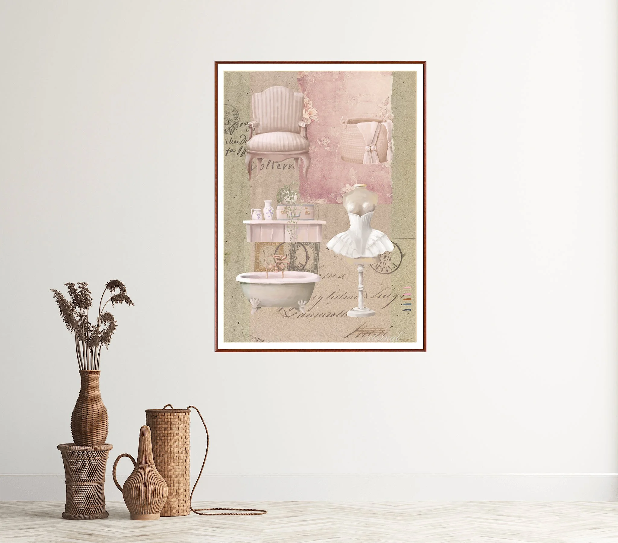 Vintage Pretty Pink Mannequin Wall Art, Eternal Art & Design - Eternal Art & Design