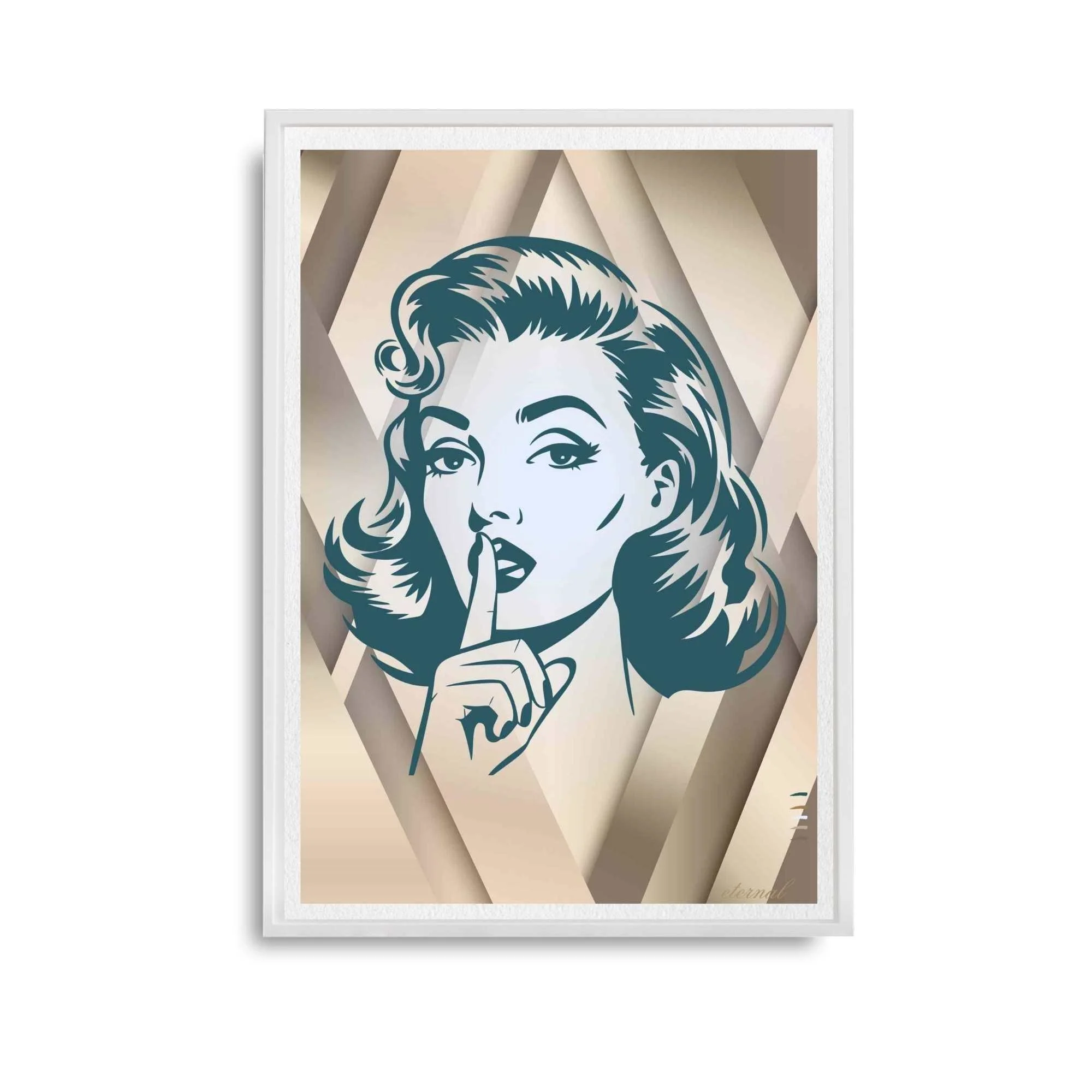Shh Retro Female Icon Art Print - Sydney Artist, Eternal Art Prints - Eternal Art & Design