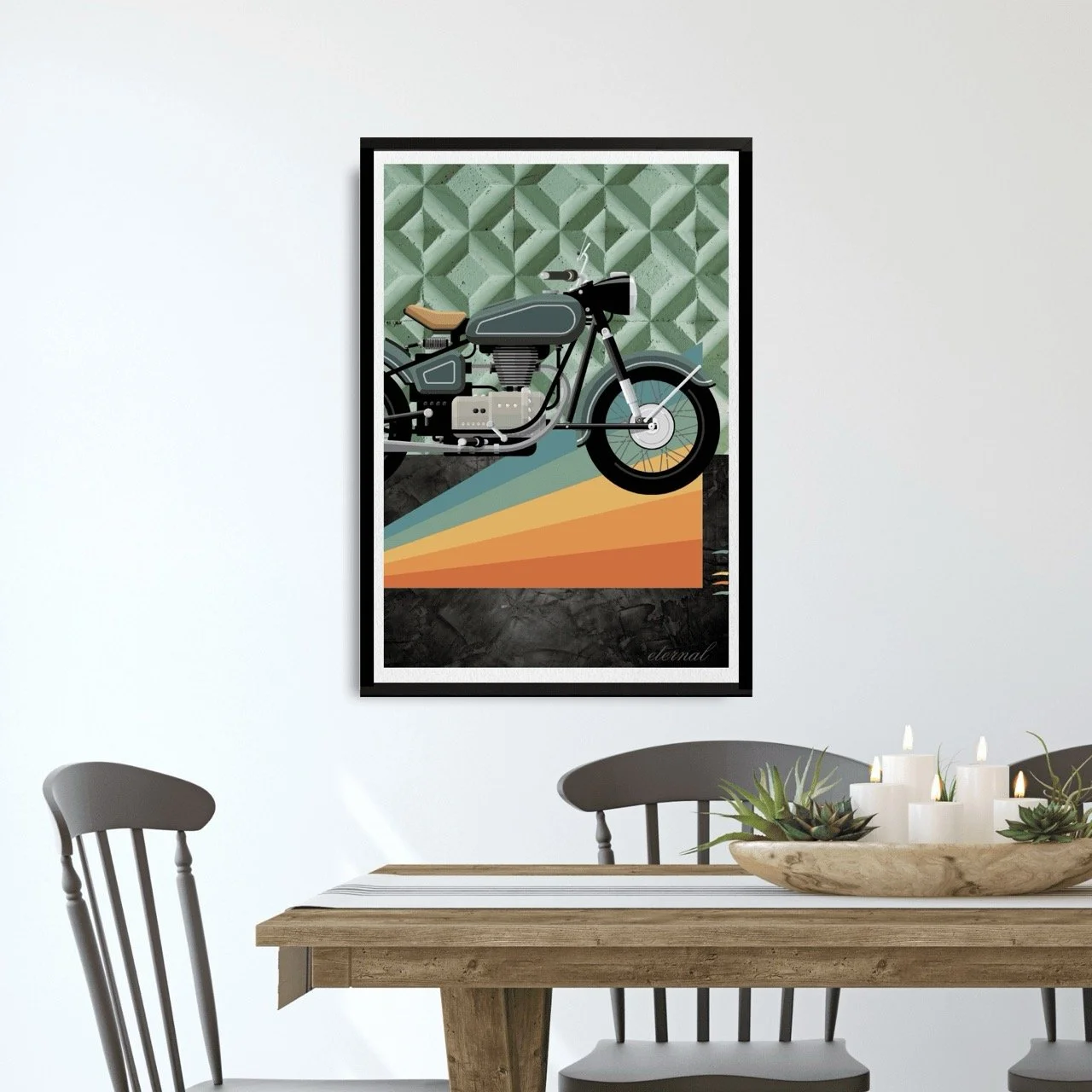 Retro Ride: Vintage Motorbike Print - Sydney Artist, Eternal Art Prints - Eternal Art & Design