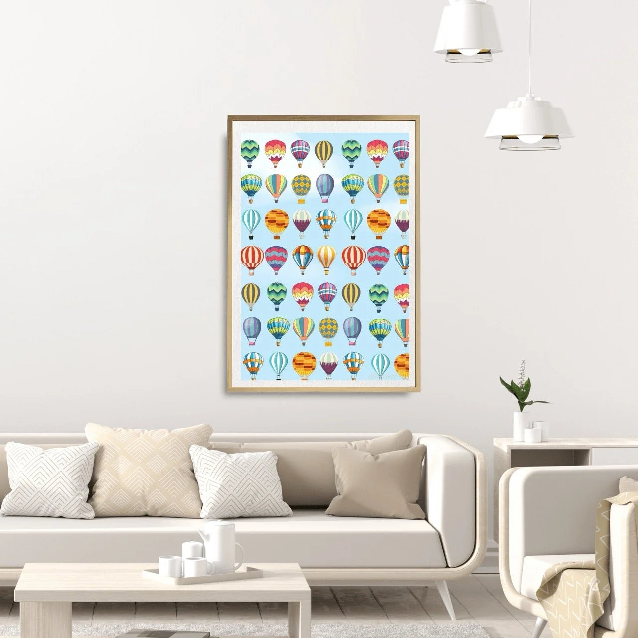 Blue Sky Balloon Adventure Art Print - Sydney Artist, Eternal Art Prints - Eternal Art & Design