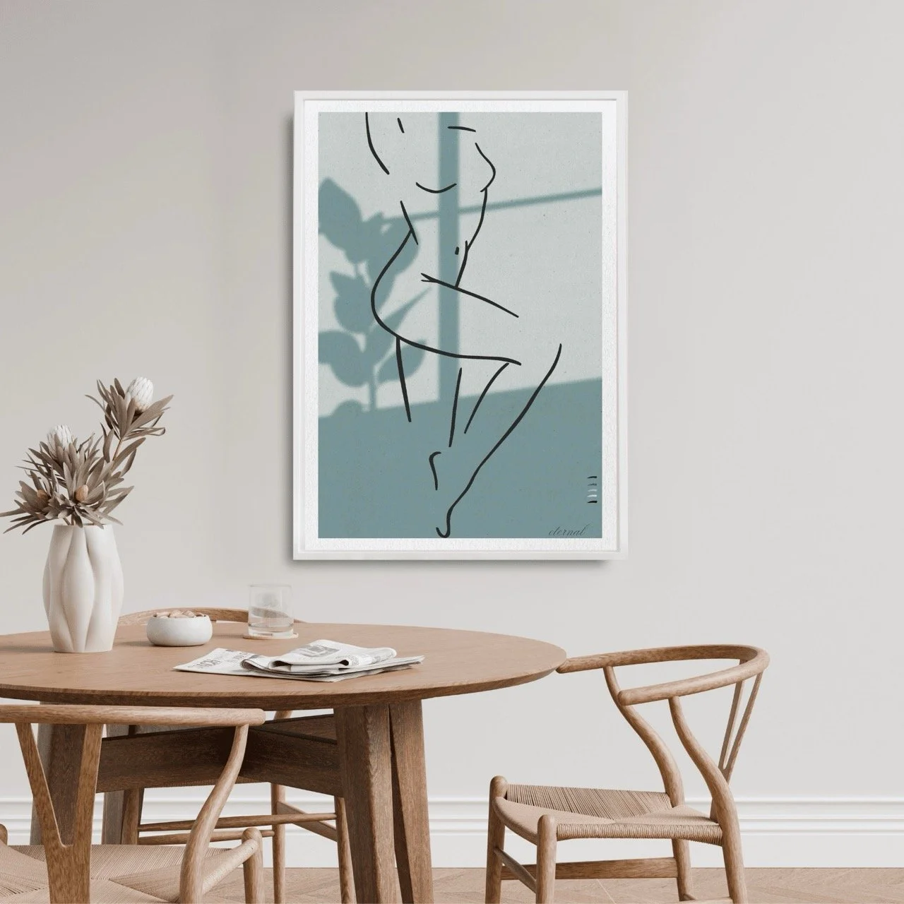 Female Line Drawing Standing in Window Art Print, Sydney Artist - Eternal Art Prints - Eternal Art & Design