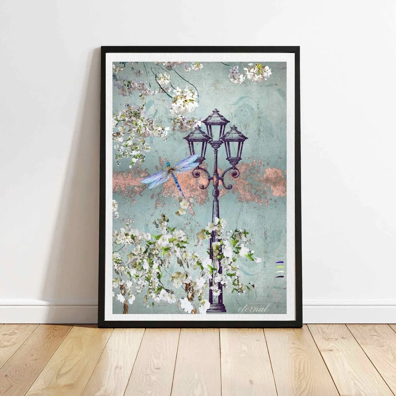 Florals with Dragonfly Botanical Print French-Inspired - Special Edition Wall Art Eternal Art Prints - Eternal Art & Design