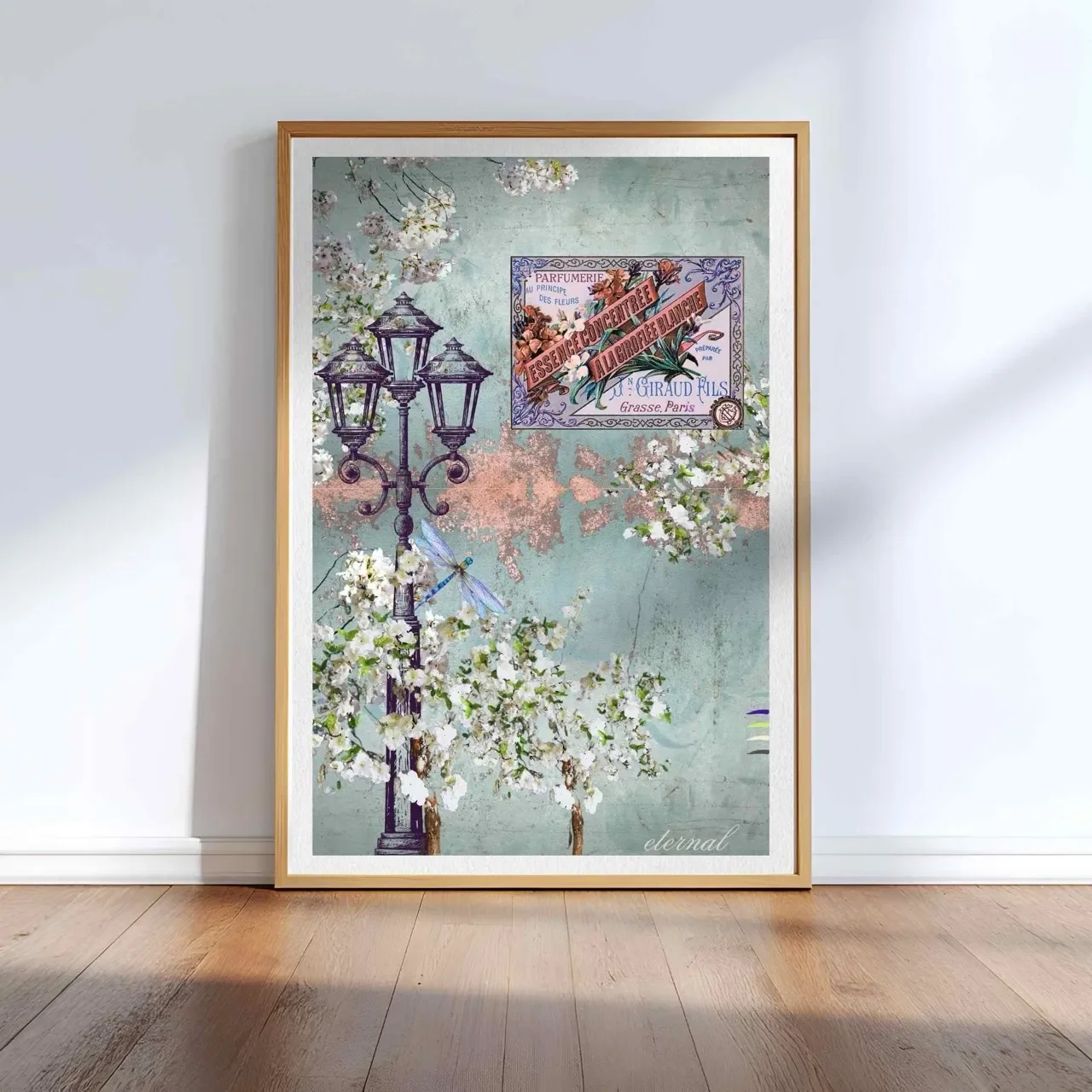 French-inspired Perfume Label and Floral Botanical Print - Special Edition Wall Art Eternal Art Prints