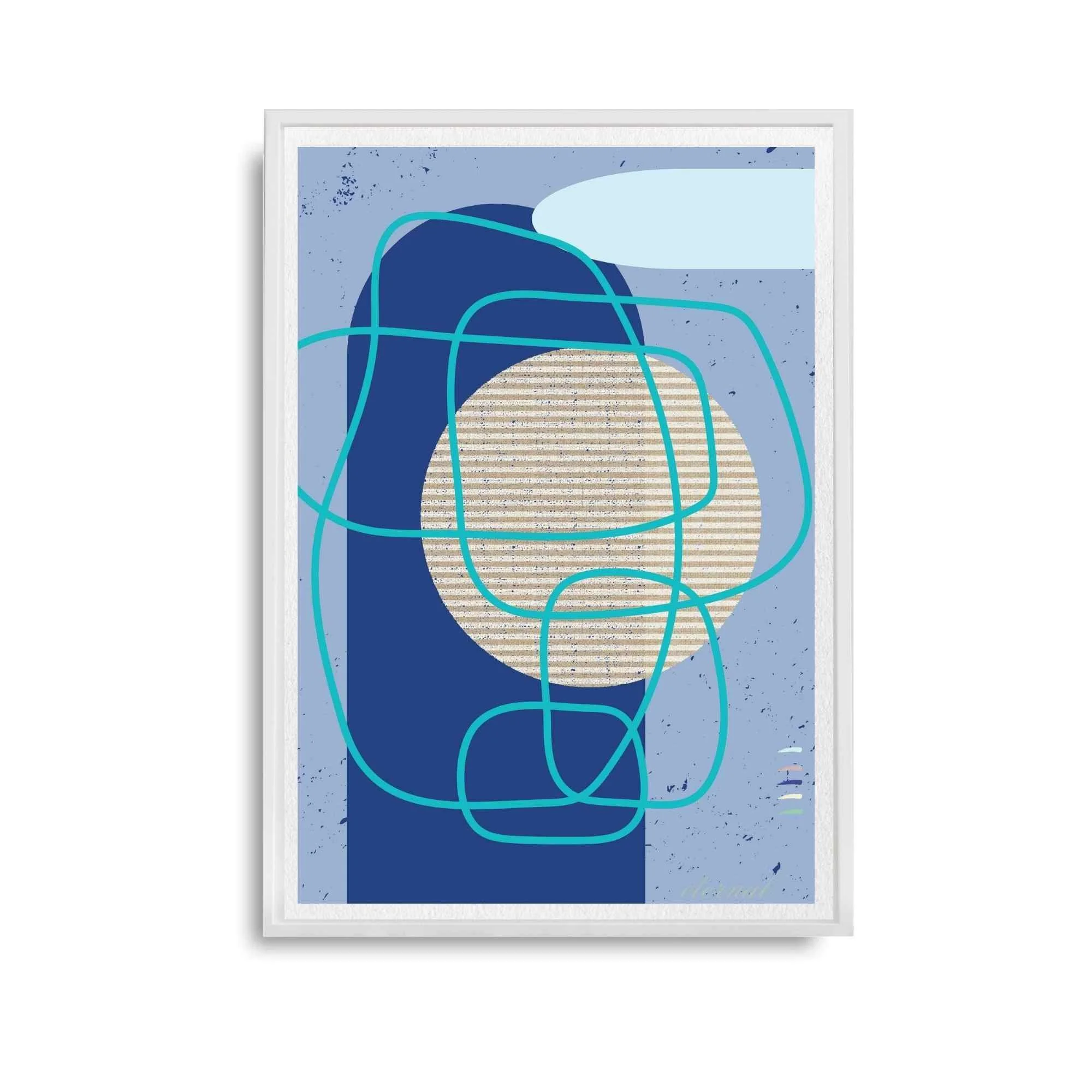 Abstract Modern Lines in Blue Art Print - Sydney Artist, Eternal Art Prints - Eternal Art & Design