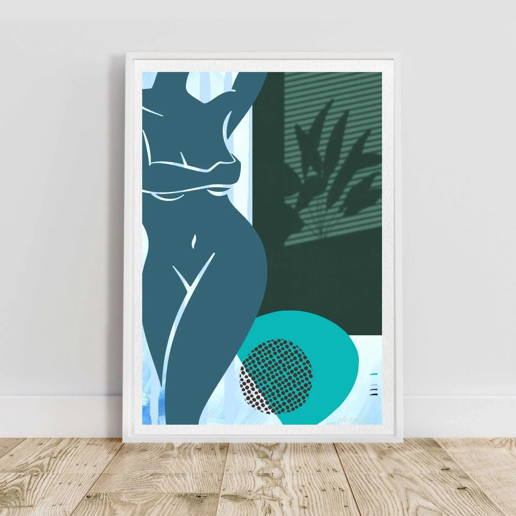 white framed nude sketch N10026 cnr_converted.webp