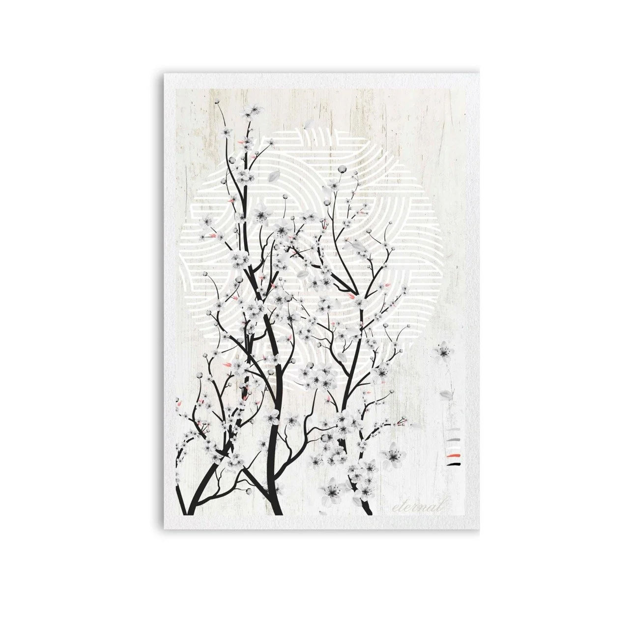 Oriental Cherry Blossom Zen Wall Art Print , Eternal Art Prints