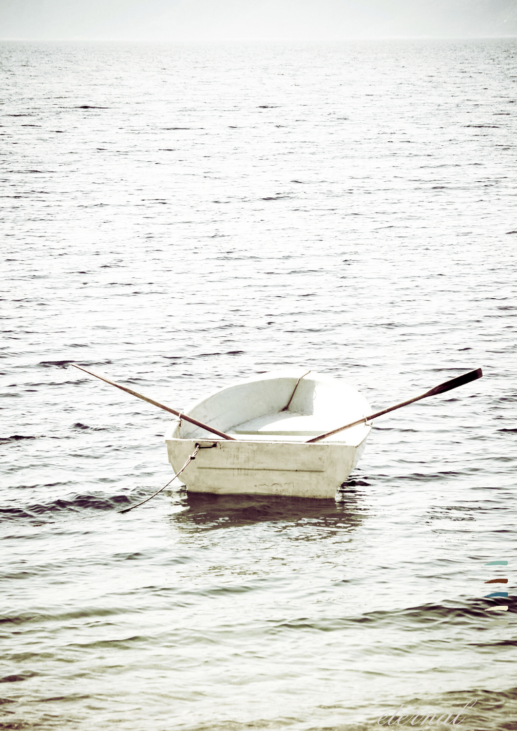 Nautical Rustic Tranquil Rowboat Wall Art Print, Eternal Art Prints