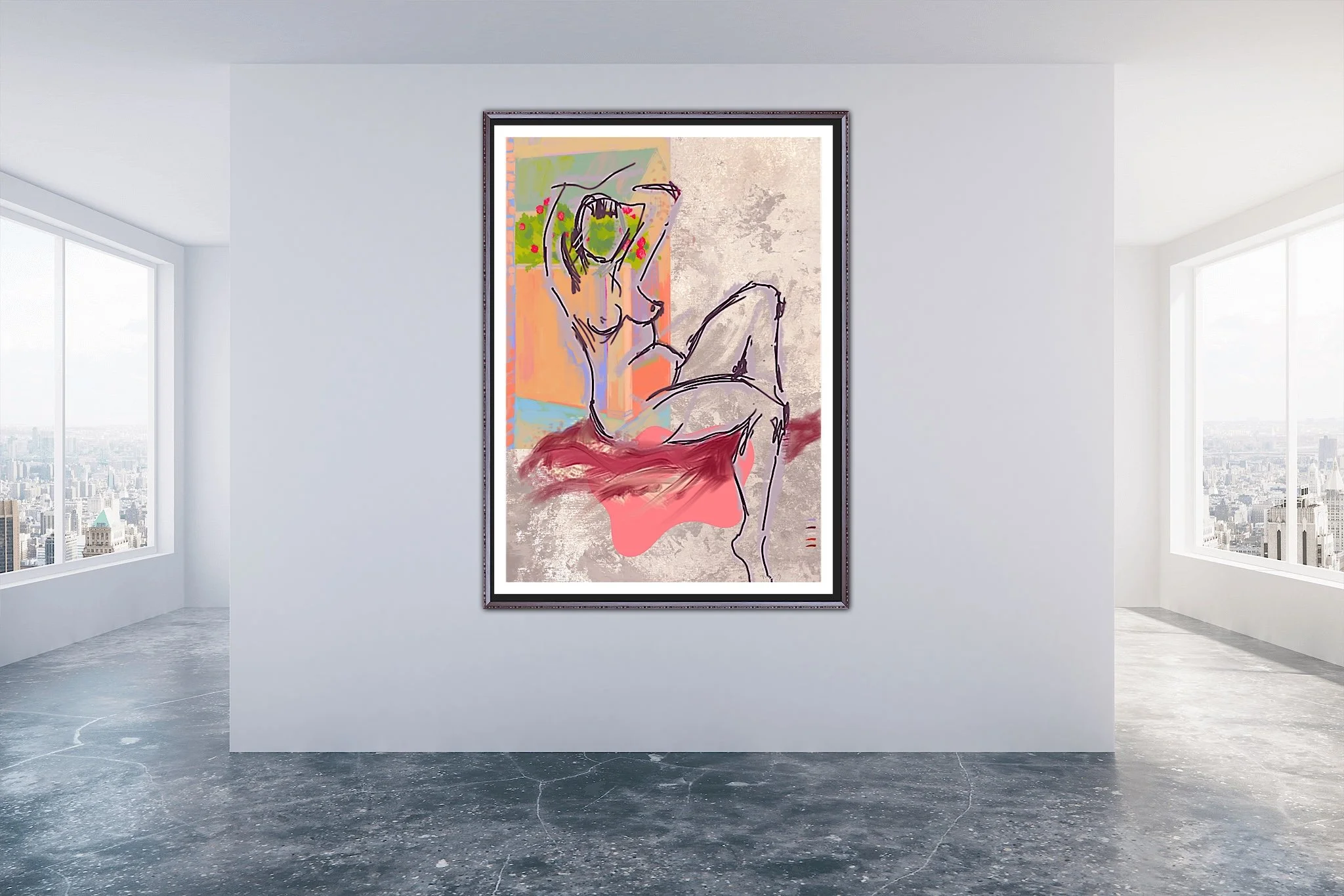 Seated Nude Sketch Art Print, Sydney Artist - Eternal Art & Design - Eternal Art & Design