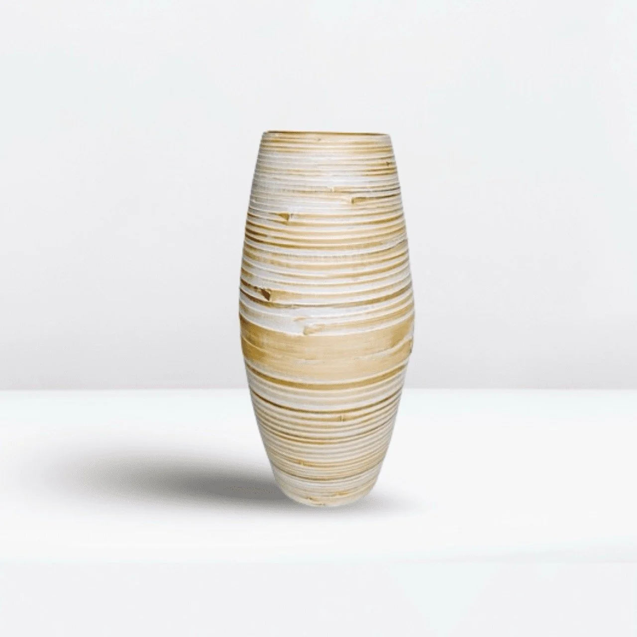 Eco-friendly Tall Bamboo Belly Vase - Sustainable Modern Home Decor (40cm) - Eternal Art & Design Sydney