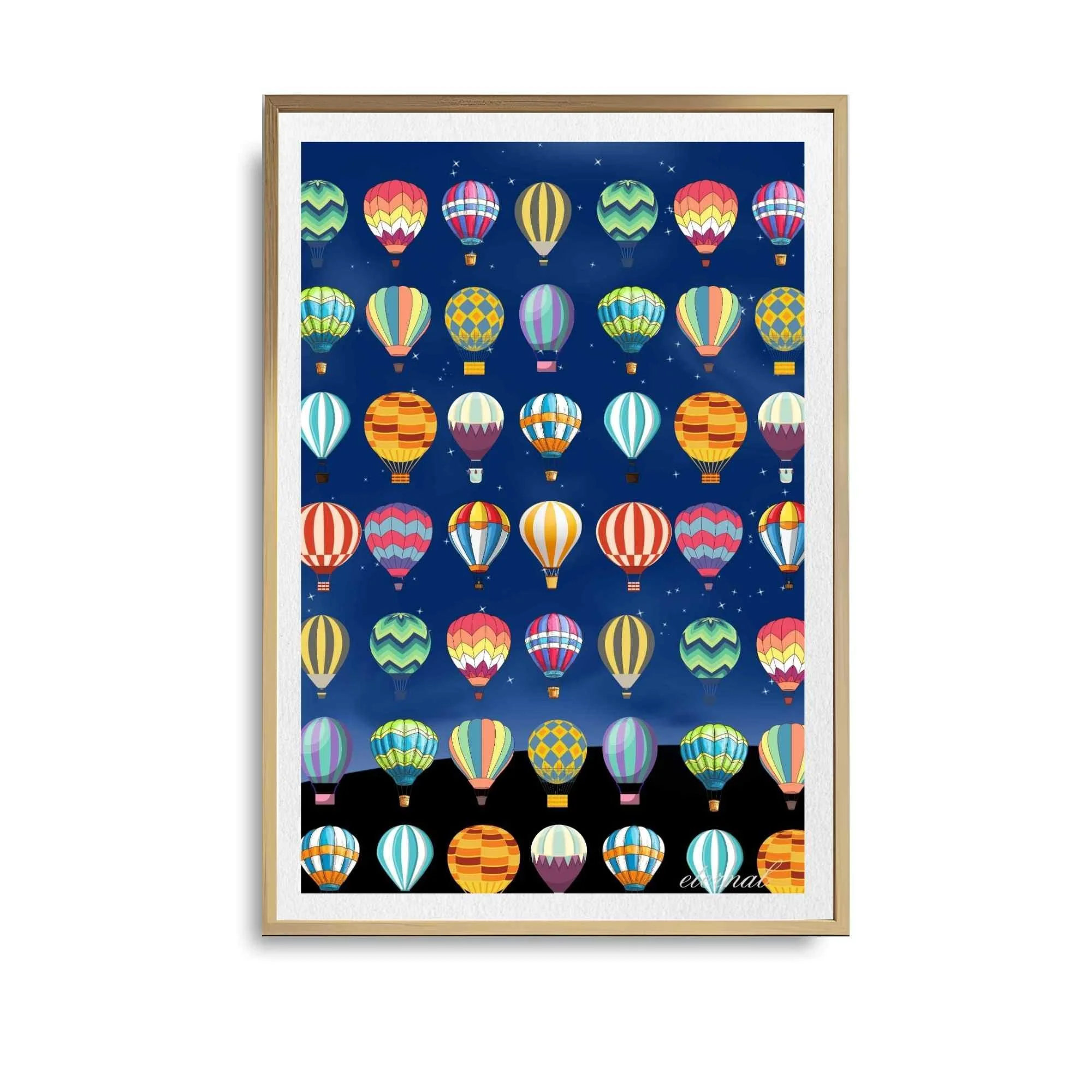 Starry Night Balloon Adventure Art Print - Sydney Artist, Eternal Art Prints - Eternal Art & Design