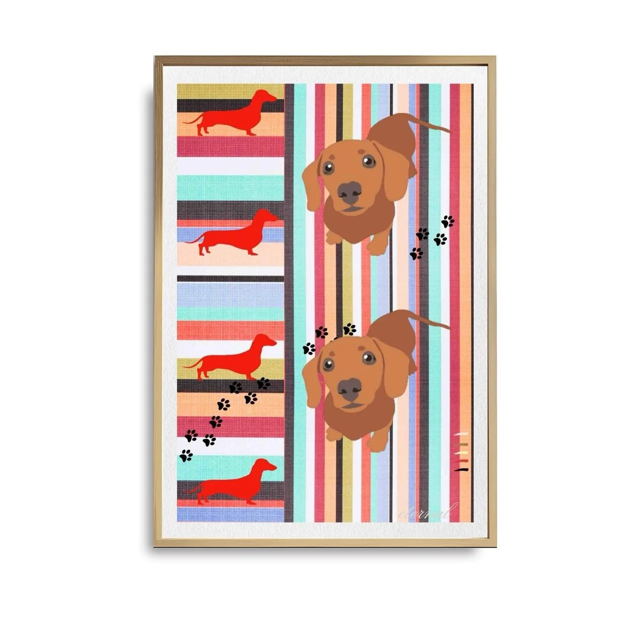 Dachshund Sausage Dog Wall Art Print - Sydney Artist, Eternal Art Prints - Eternal Art & Design