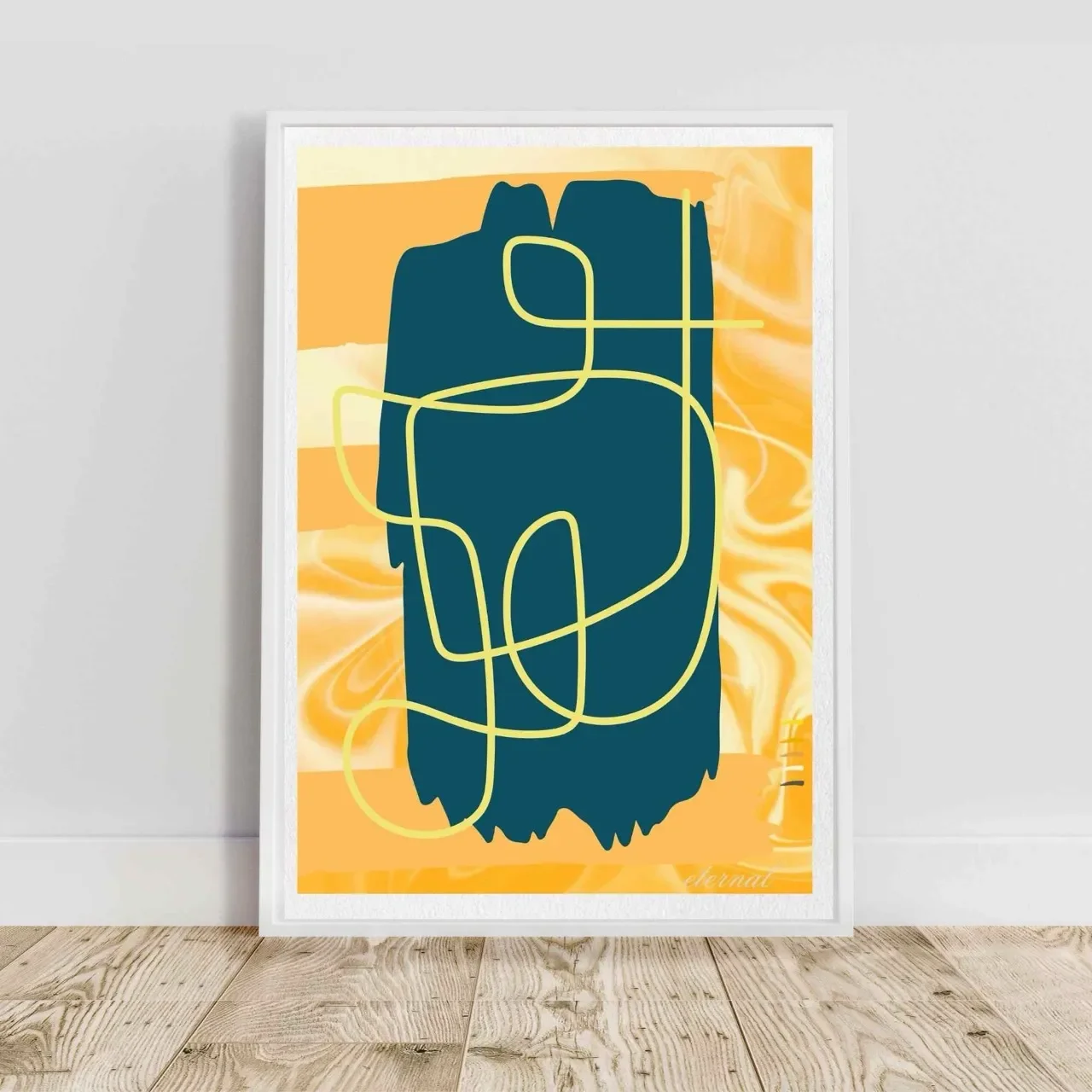 white framed abstract print I10037t Large cnr_converted.webp