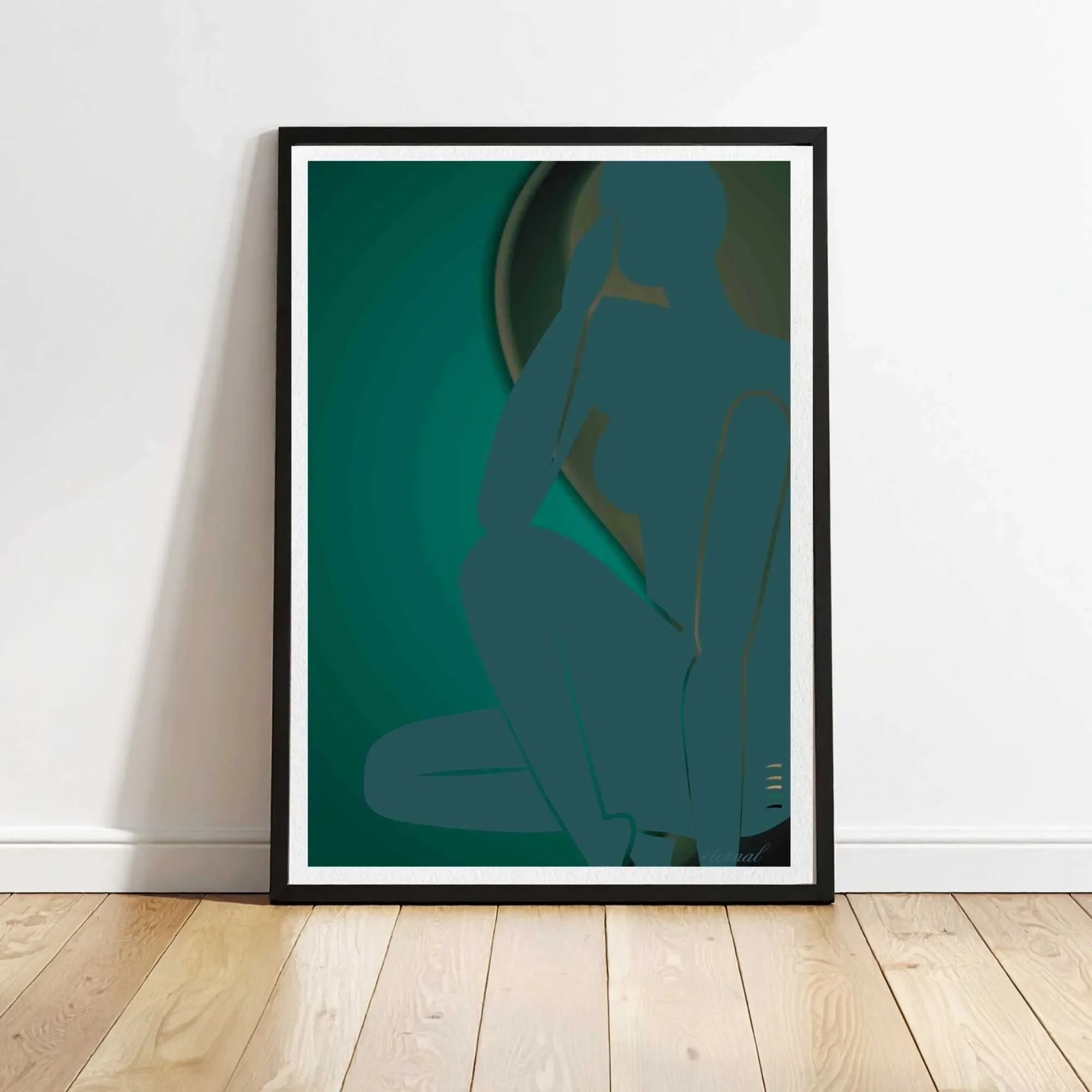 Female Figurative Nude in Green Wall Art Print, Sydney Artist - Eternal Art Prints