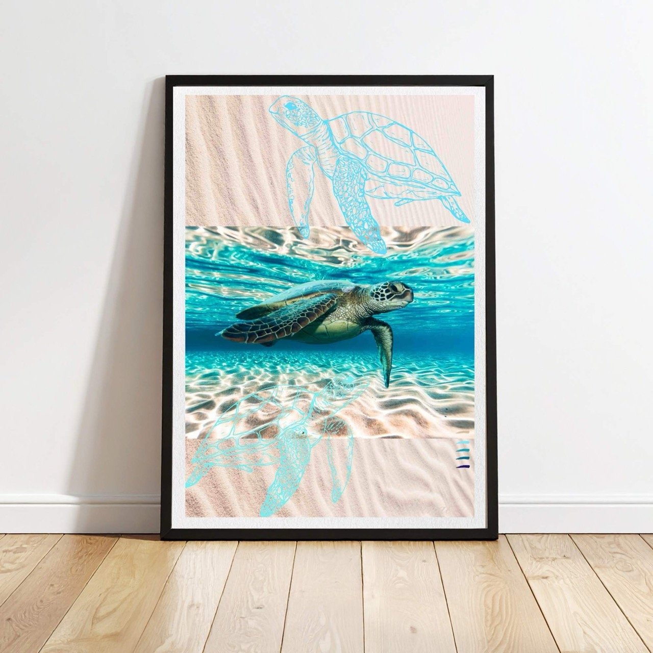 Water Turtles Modern Coastal Wall Art Print - Sydney Artist, Eternal Art Print - Eternal Art & Design