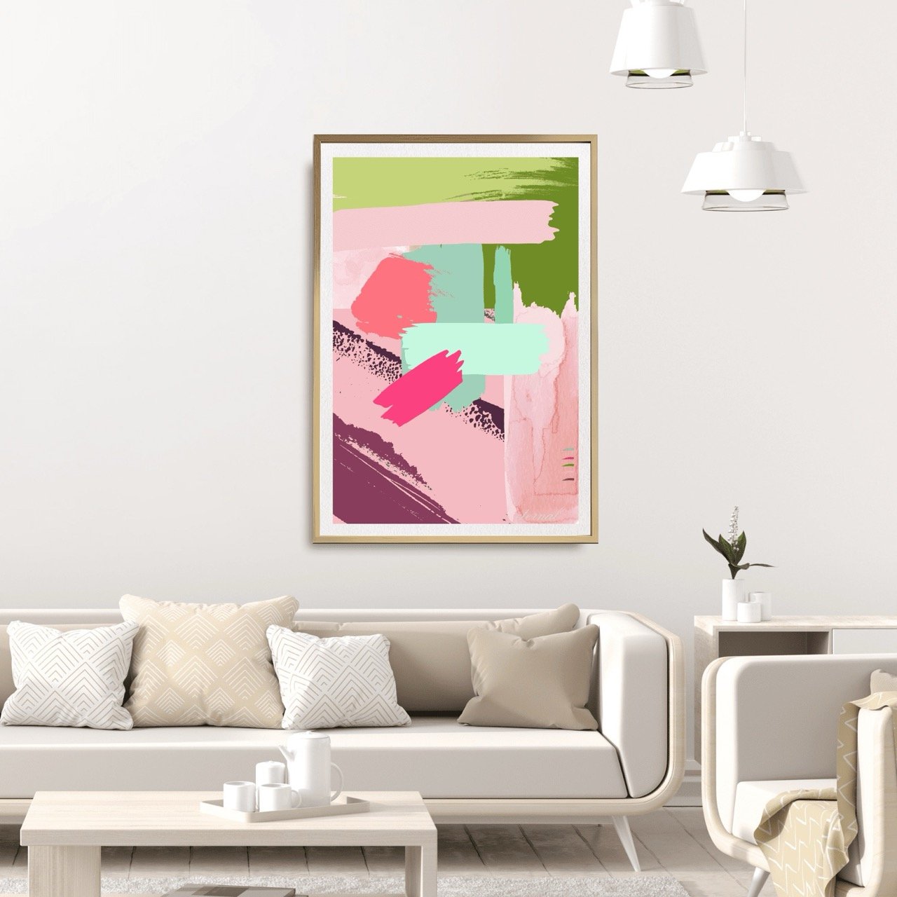 Modern Abstract Brushstrokes in Pink Art Print - Sydney Artist, Eternal Art Prints - Eternal Art & Design