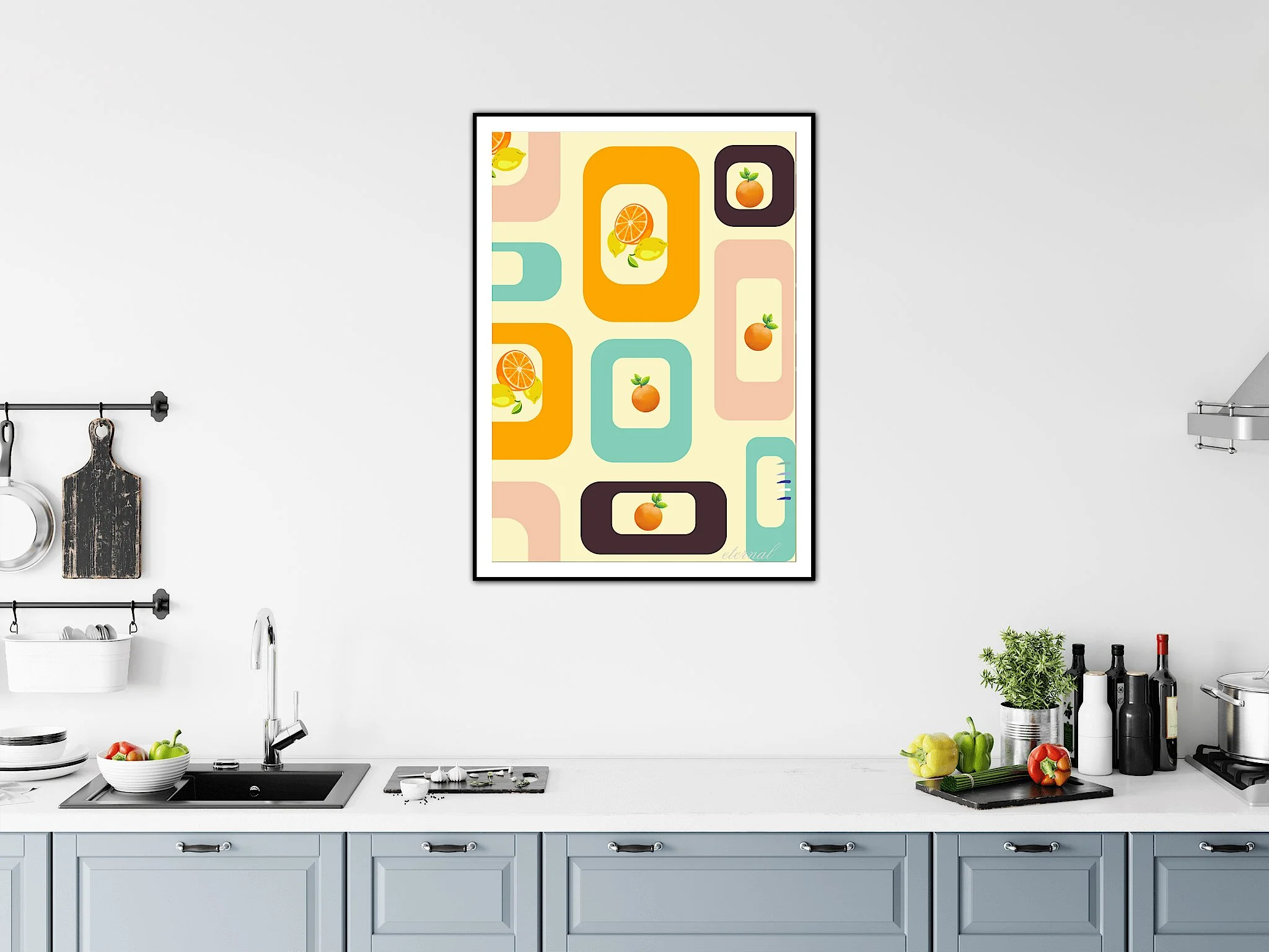 Citrus Delight Retro Wall Art Print, Eternal Art & Design - Eternal Art & Design