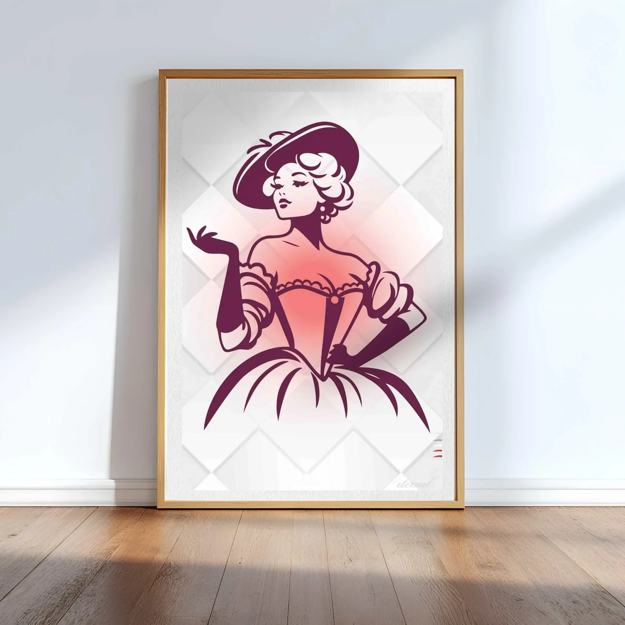 Retro Belle Icon in Bustier Print - Sydney Artist, Eternal Art Prints