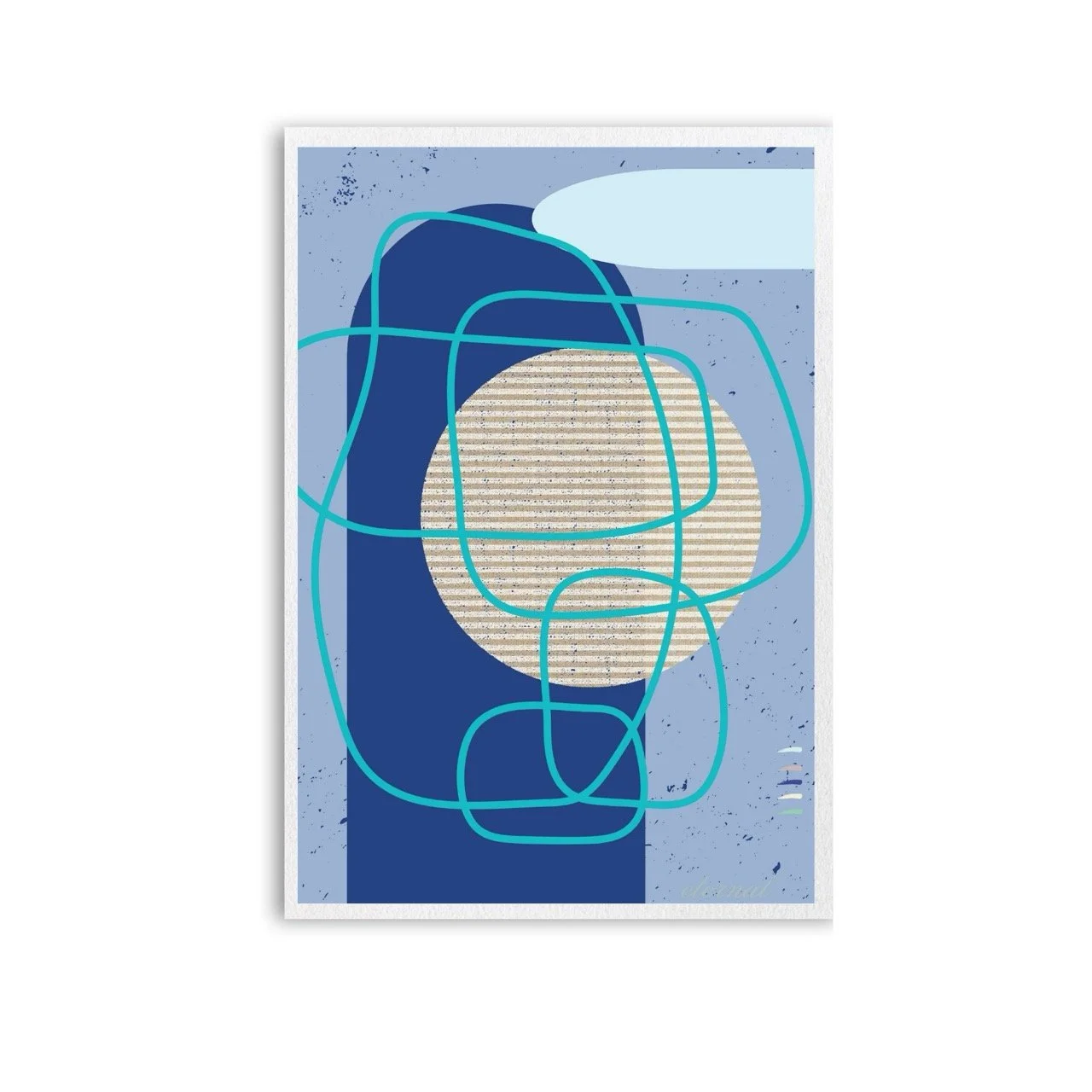 Abstract Modern Lines in Blue Art Print - Sydney Artist, Eternal Art Prints - Eternal Art & Design