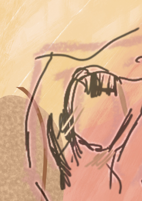 Nude Seated with Colourful Background Wall Art Print, Sydney Artist - Eternal Art & Design - Eternal Art & Design