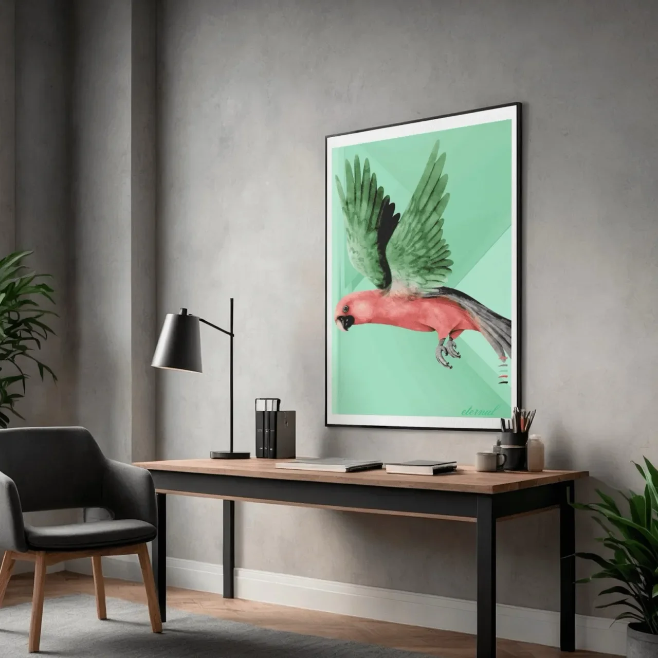 black-framed-parrot-print1.-A10036 Large_converted.webp