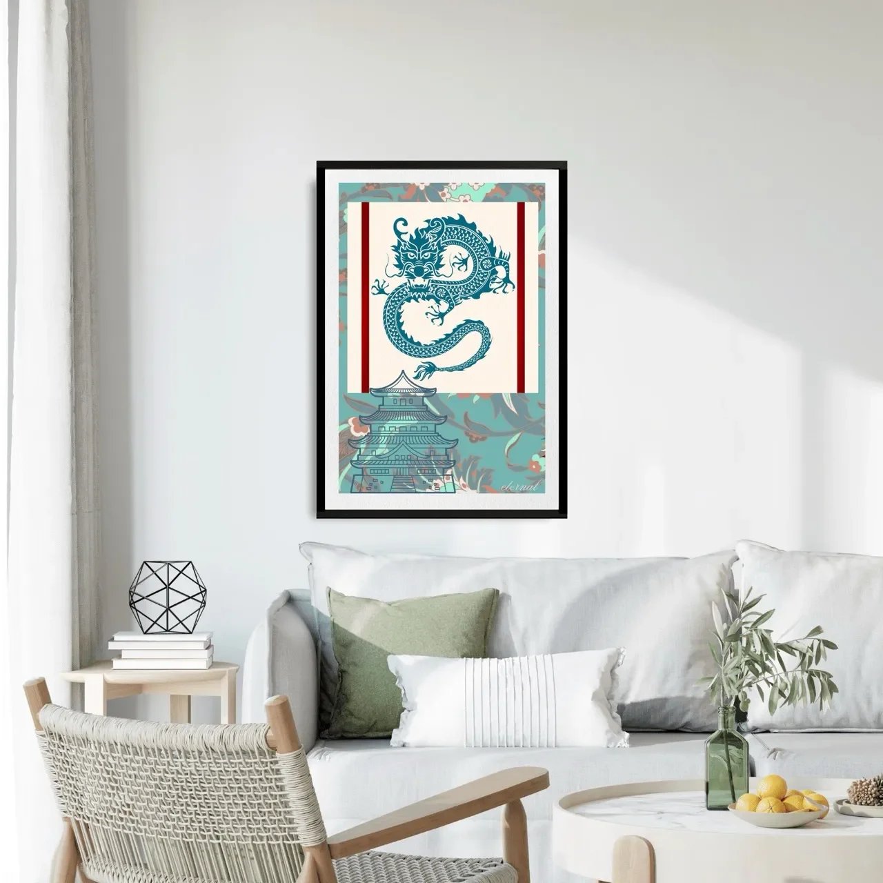 black framed oriental print. I10009 Large_converted.webp