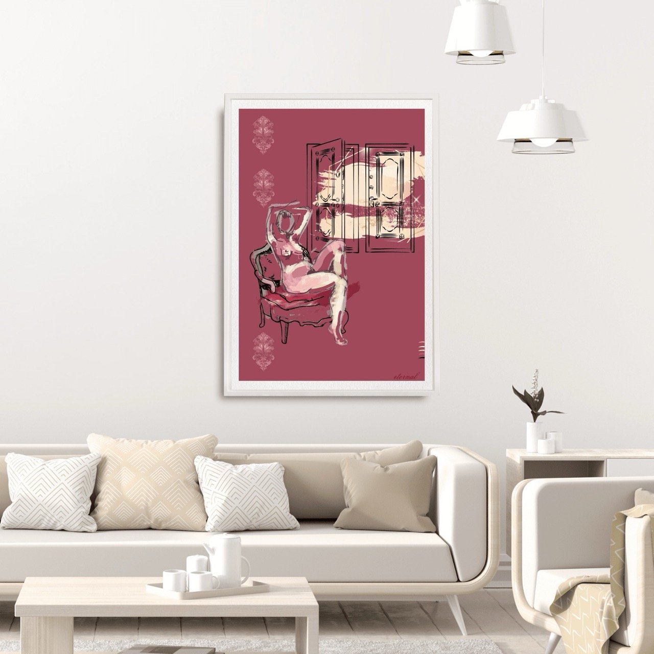 Female Figure Nude Tranquil Seated Art Print, Sydney Artist - Eternal Art Prints - Eternal Art & Design